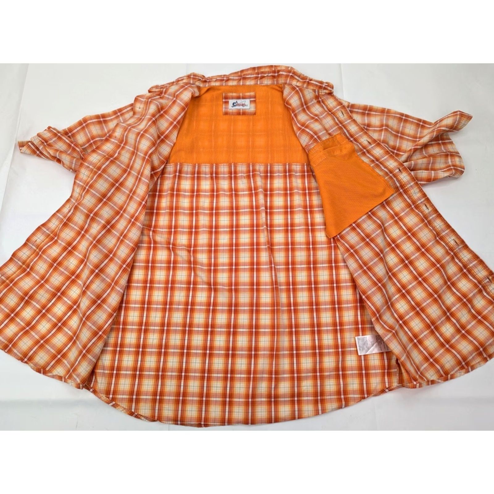 Bass Pro Shops Bass Pro Shop World Wide Sportsman Plaid Vented Button Fishing Shirt Men 2XL Orange Short Sleeve Button-Up Collared Outdoor Sportsman Fish Clothing Size US XXL / EU 58 / 5 - 3 Thumbnail