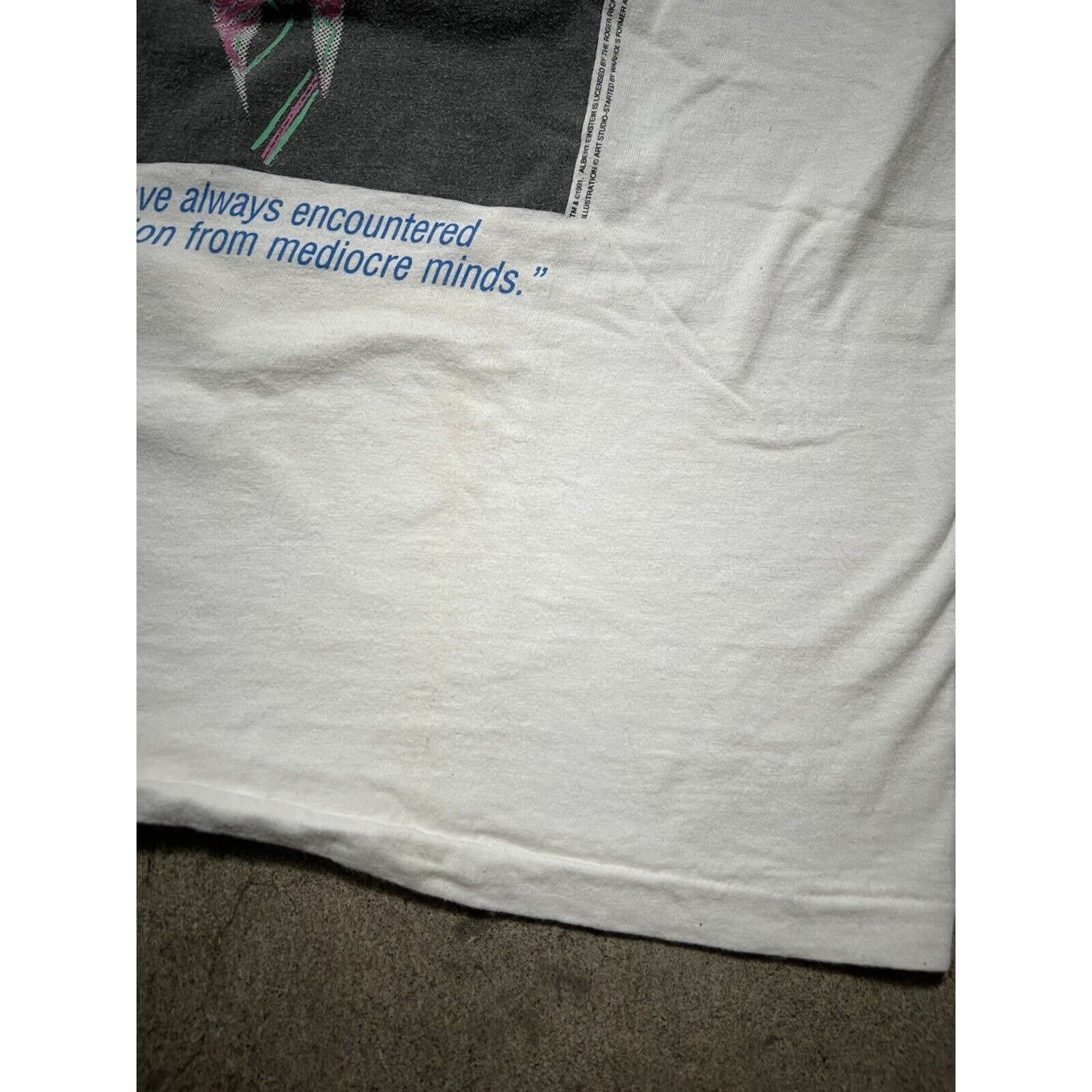 Hanes Vintage 90's Albert Einstein Art Tee T-Shirt Men's Large Size US L / EU 52-54 / 3 - 3 Thumbnail