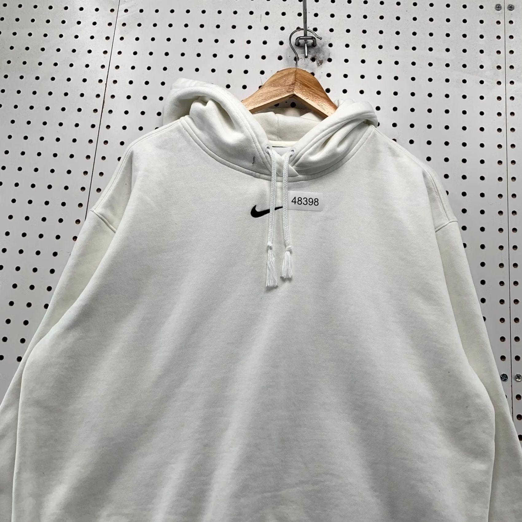Nike Nike Center Swoosh Hoodie Sweatshirt Mens Medium White Fleece Hooded Pullover Size US M / EU 48-50 / 2 - 5 Thumbnail