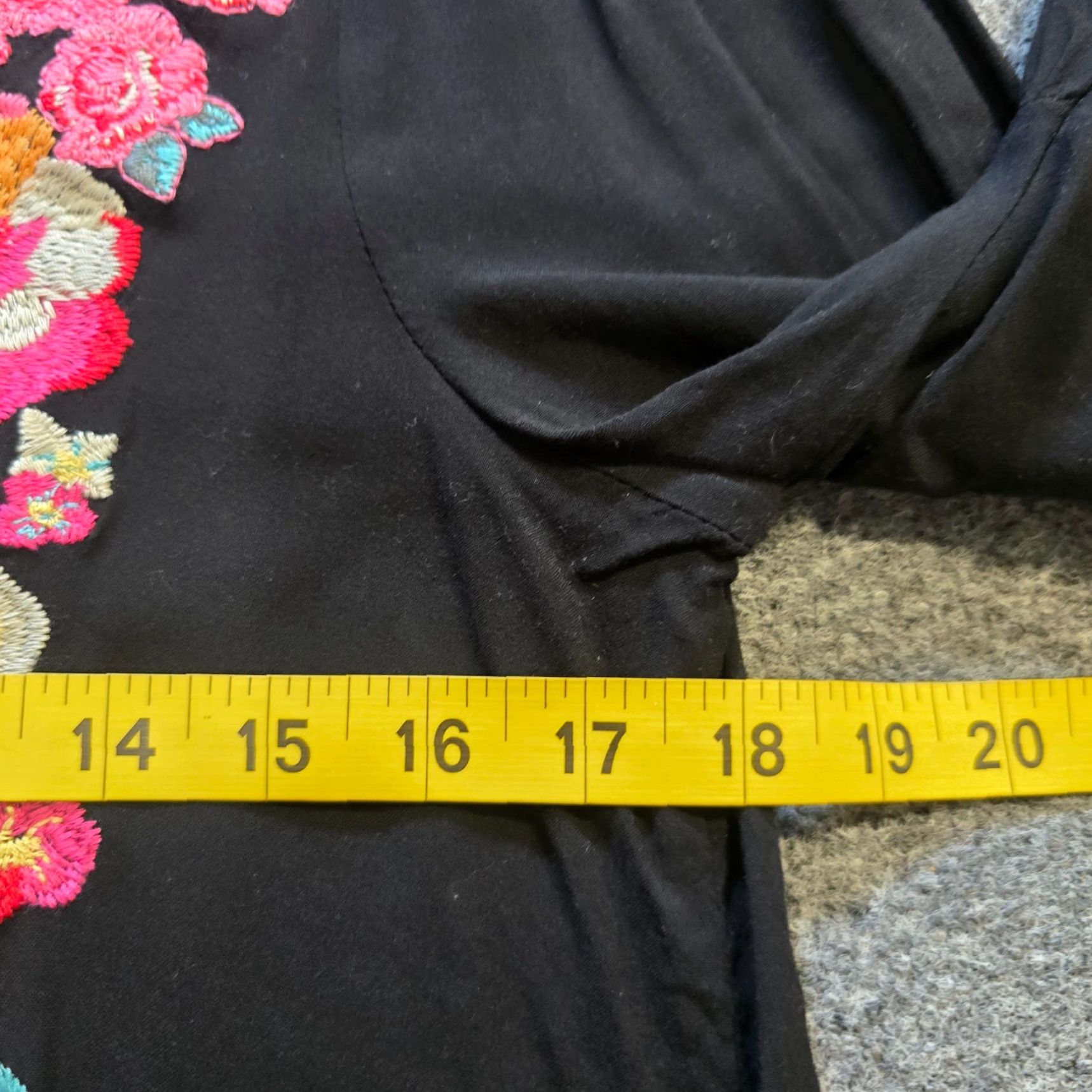 Vintage Savanna Jane Top Womens Size Small Black Floral Embroidered Boho Peasant Casual Size S / US 4 / IT 40 - 5 Thumbnail