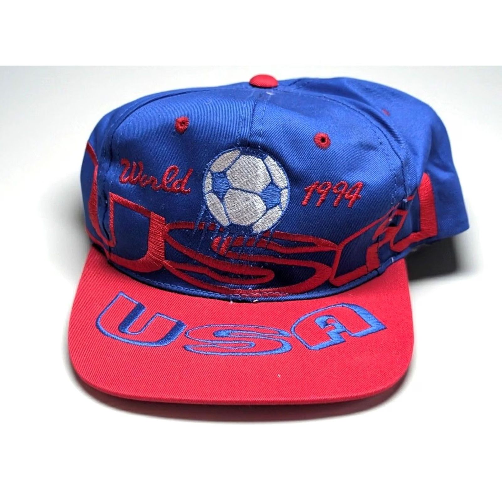 Vintage VINTAGE 1994 WORLD CUP IN LINE Hat Men Adjustable Blue Cotton Soccer USA 1990s snapback Size ONE SIZE - 2 Thumbnail