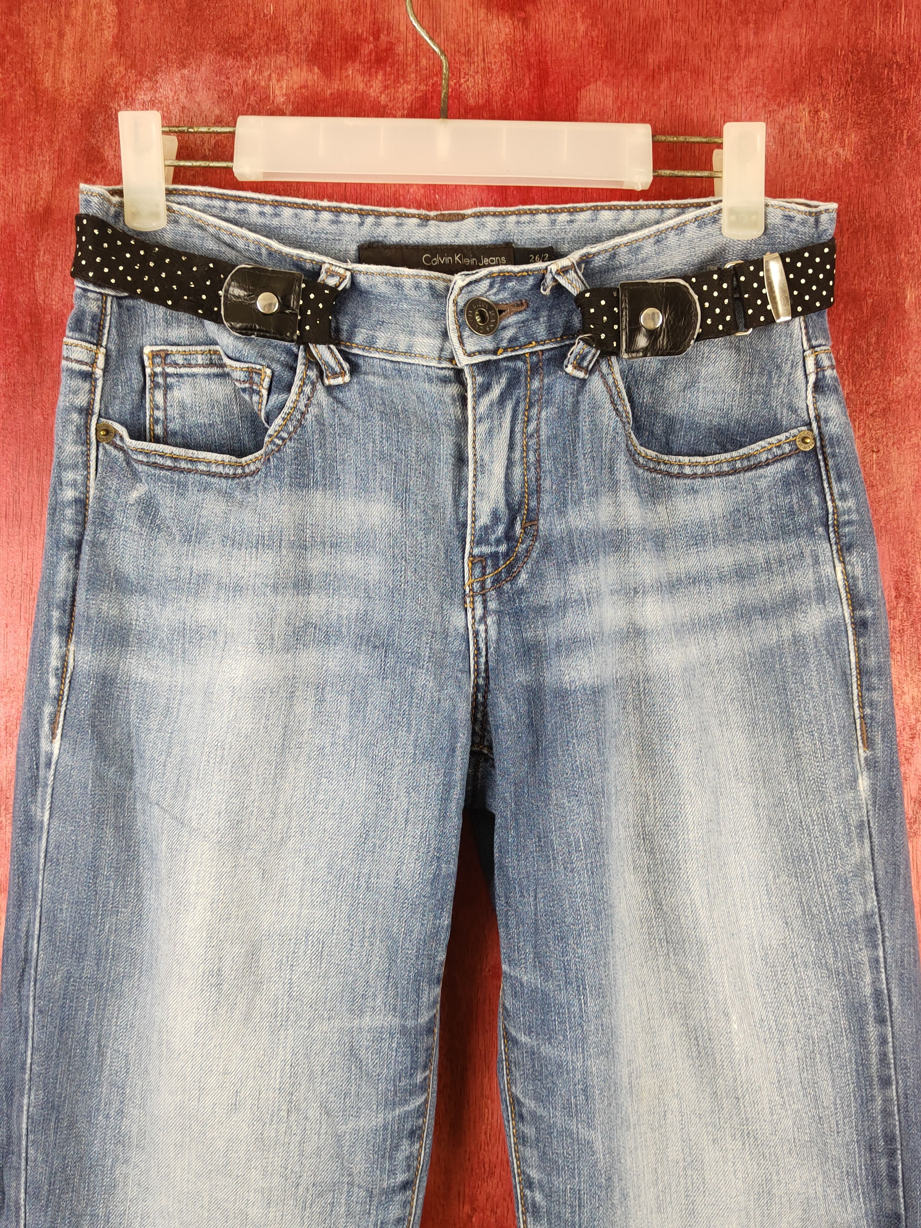 Calvin Klein Calvin Klein Blue Faded Distressed Ripped Jeans #S1772 Size 26" / US 2 / IT 38 - 2 Thumbnail