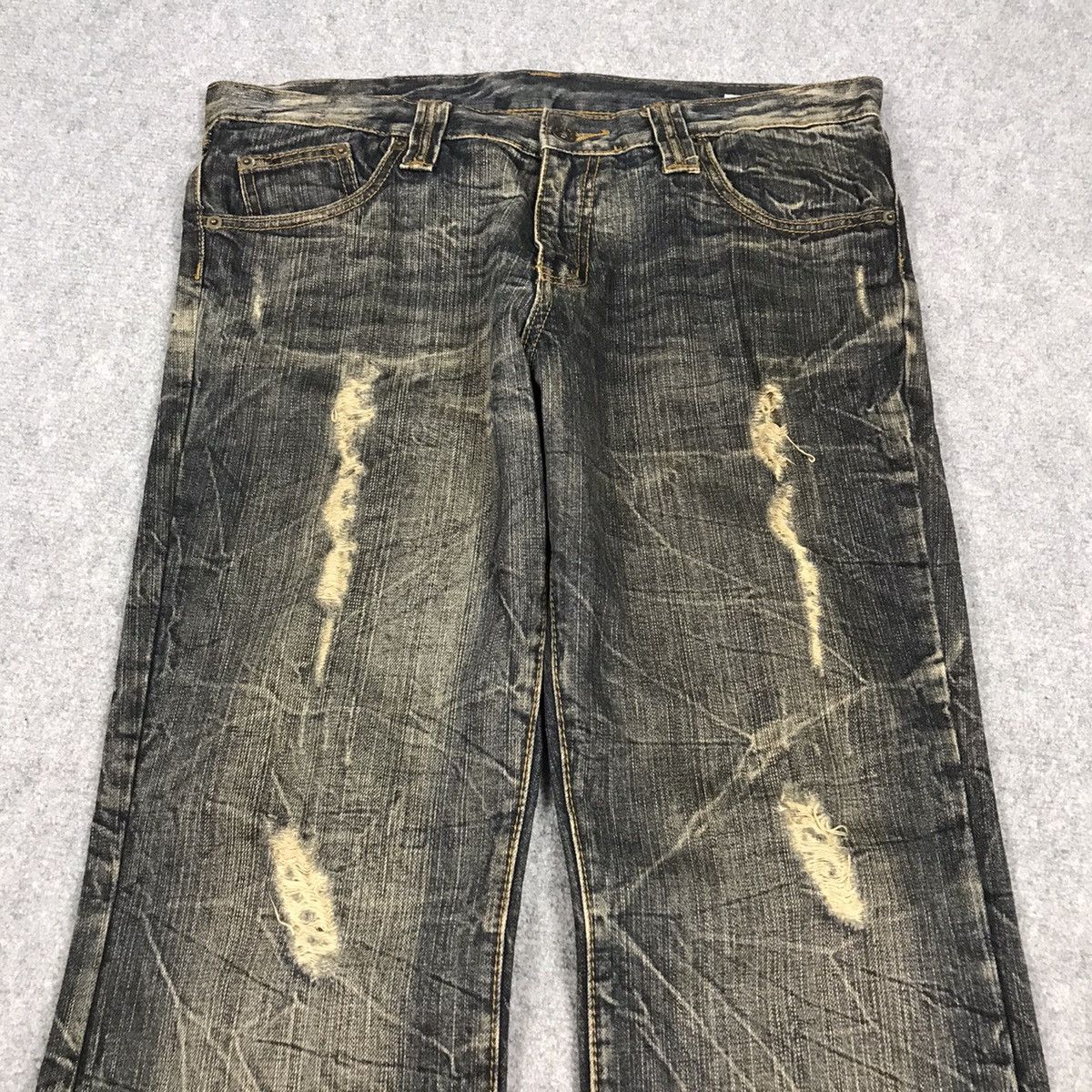 Japanese Brand × Le Grande Bleu (L.G.B.) DISTRESSED STYLE FLARE JENAS SEMANTICDESIGN BOOT CUT PANTS Size US 33 - 4 Thumbnail