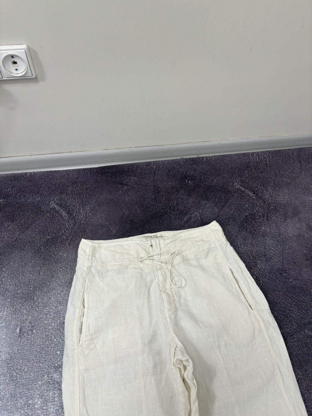Transit Transit Par Such Women’s White/Cream Linen Pants Trousers Size 30" / US 8 / IT 44 - 6 Thumbnail