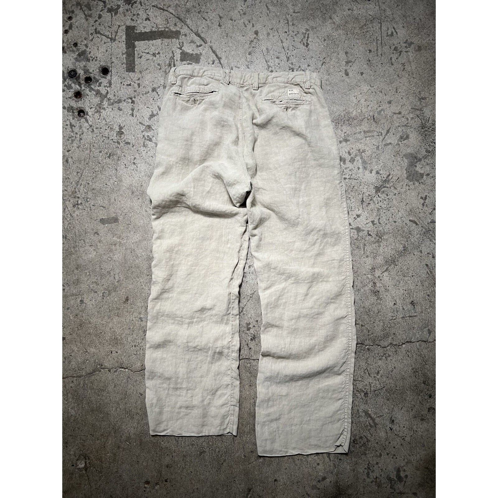 Mason's Mason's Tan Linen Baggy Pants Loose Fit Made In Italy 34x29 Size US 34 / EU 50 - 2 Thumbnail