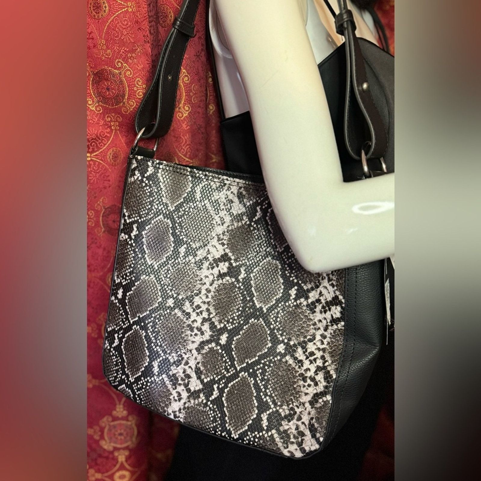 Elie Tahari Faux Snake Skin Bucket and Crossbody Bags. Size ONE SIZE - 3 Thumbnail