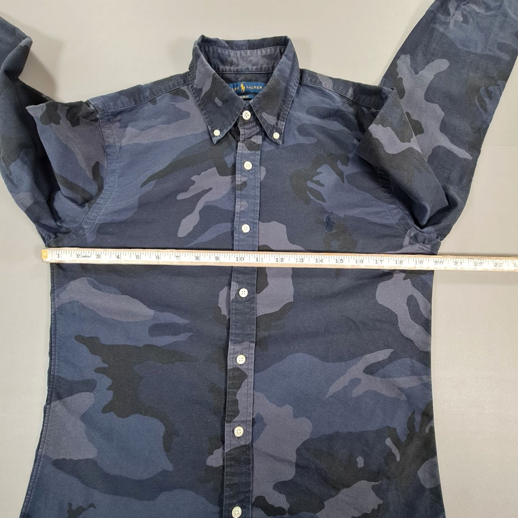 Polo Ralph Lauren Polo Ralph Lauren Mens Shirt Slim Fit Button-Down Camouflage Army Cotton Blue S Size US S / EU 44-46 / 1 - 6 Thumbnail