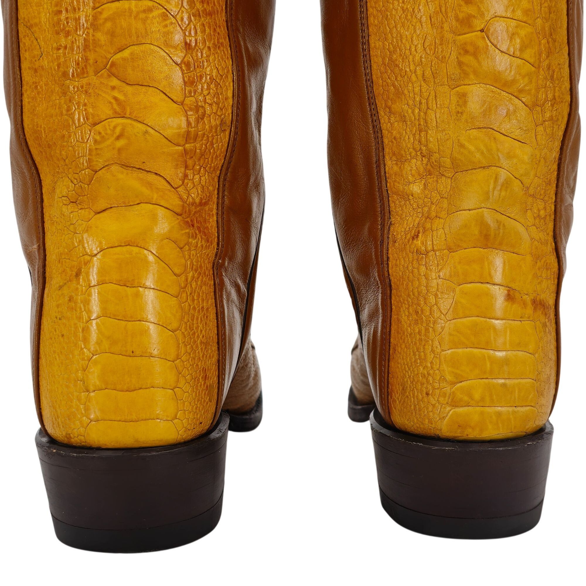 Tony Lama Vintage Unique Exotic Ostrich Tony Lama Mens 7D Brown Cowboy Size US 7 / EU 40 - 16 Thumbnail
