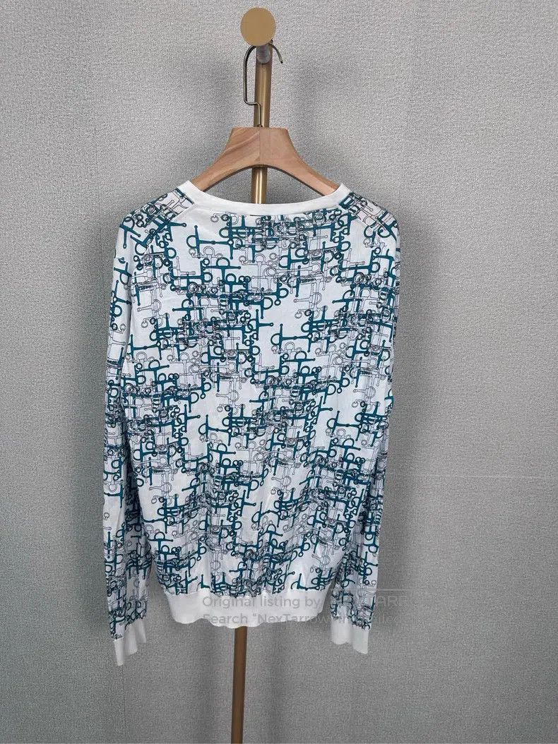 Hermes Hermes White printed knitwear Size M / US 6-8 / IT 42-44 - 2 Thumbnail