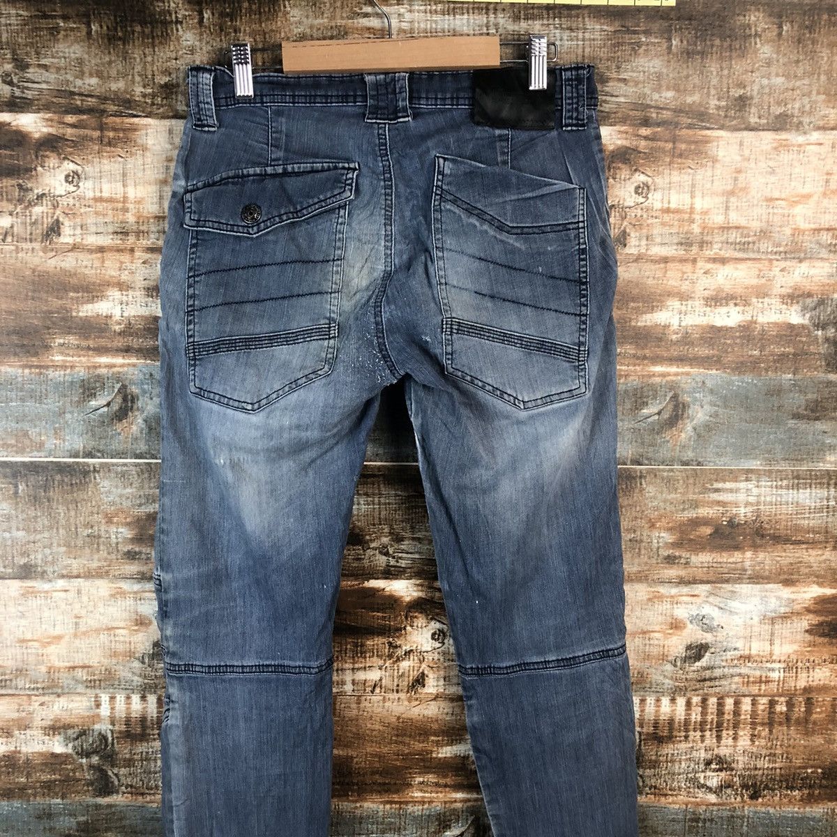 Japanese Brand Field Core Blue Distressed ripped Denim Pants #A2109 Size US 29 - 20 Thumbnail
