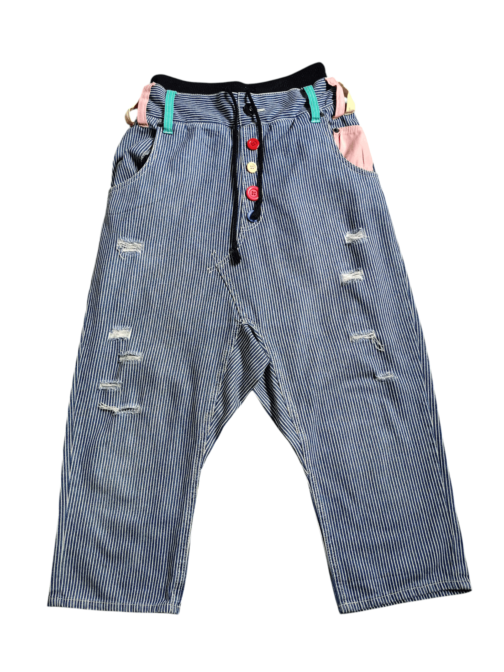 Japanese Brand 2000s HCMII DOBLE WAIST HIKORY DISTRESSED SHORTS PANTS Size 28" / US 6 / IT 42 - 1 Thumbnail