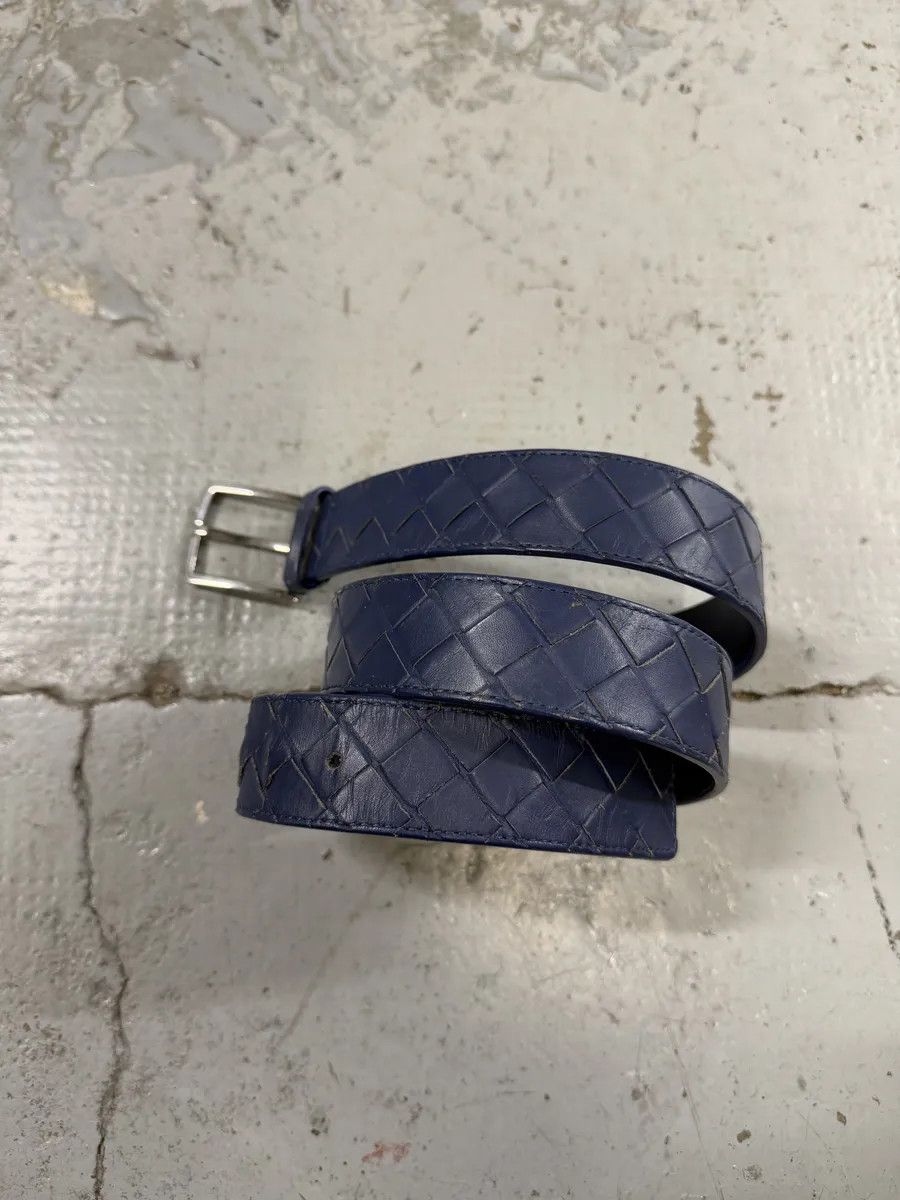 Bottega Veneta Bottega Venetta Woven Leather Navy Belt Size ONE SIZE - 4 Thumbnail