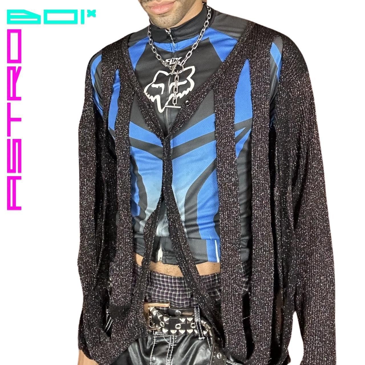 Other ASTROBOI* MODULAR BLACK METALLIC LUREX CARDIGAN _ XXL Size US XXL / EU 58 / 5 - 4 Thumbnail
