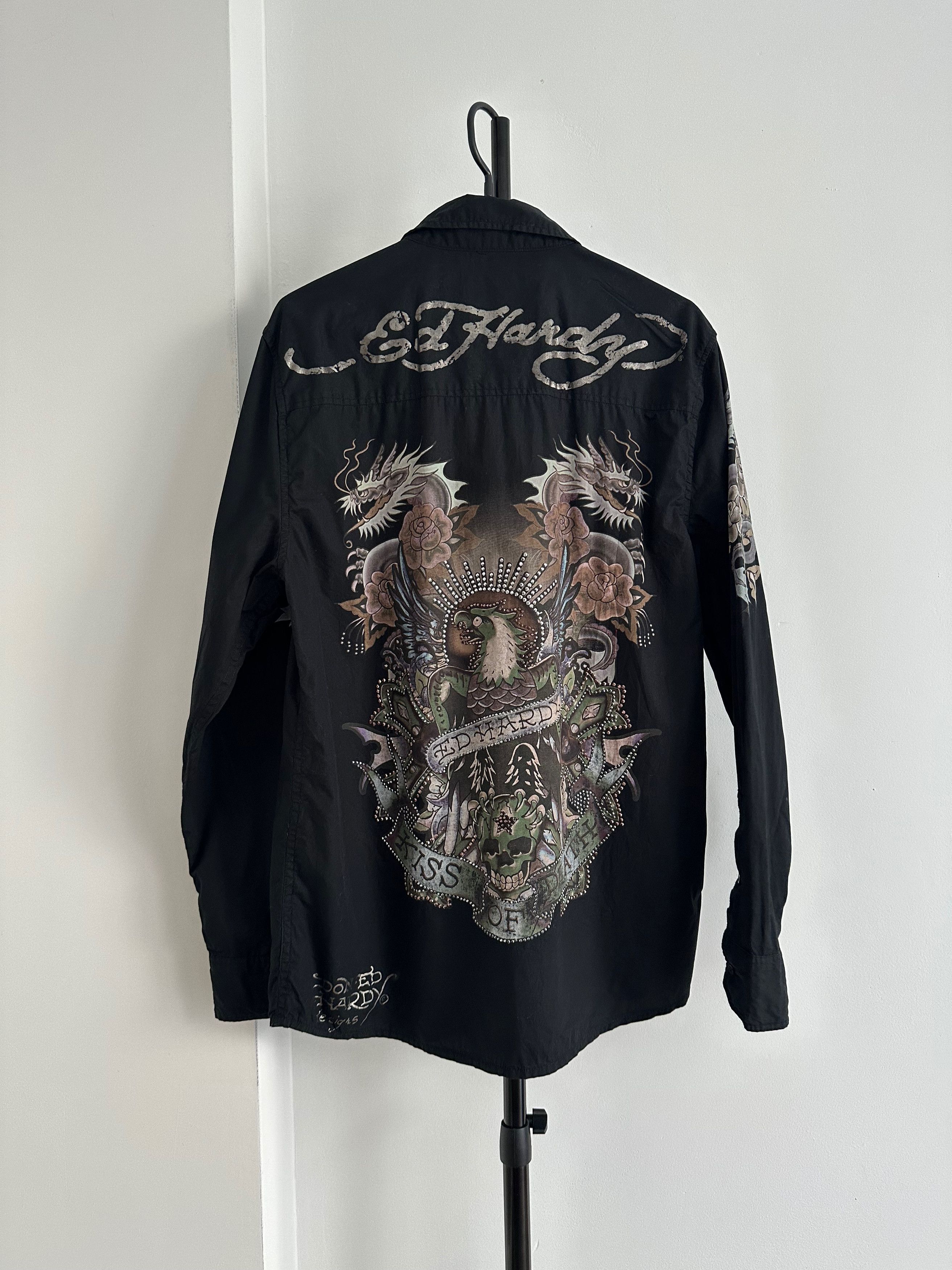 Ed Hardy ED HARDY eagle shirt long sleeve Y2K Size M / US 6-8 / IT 42-44 - 8 Thumbnail