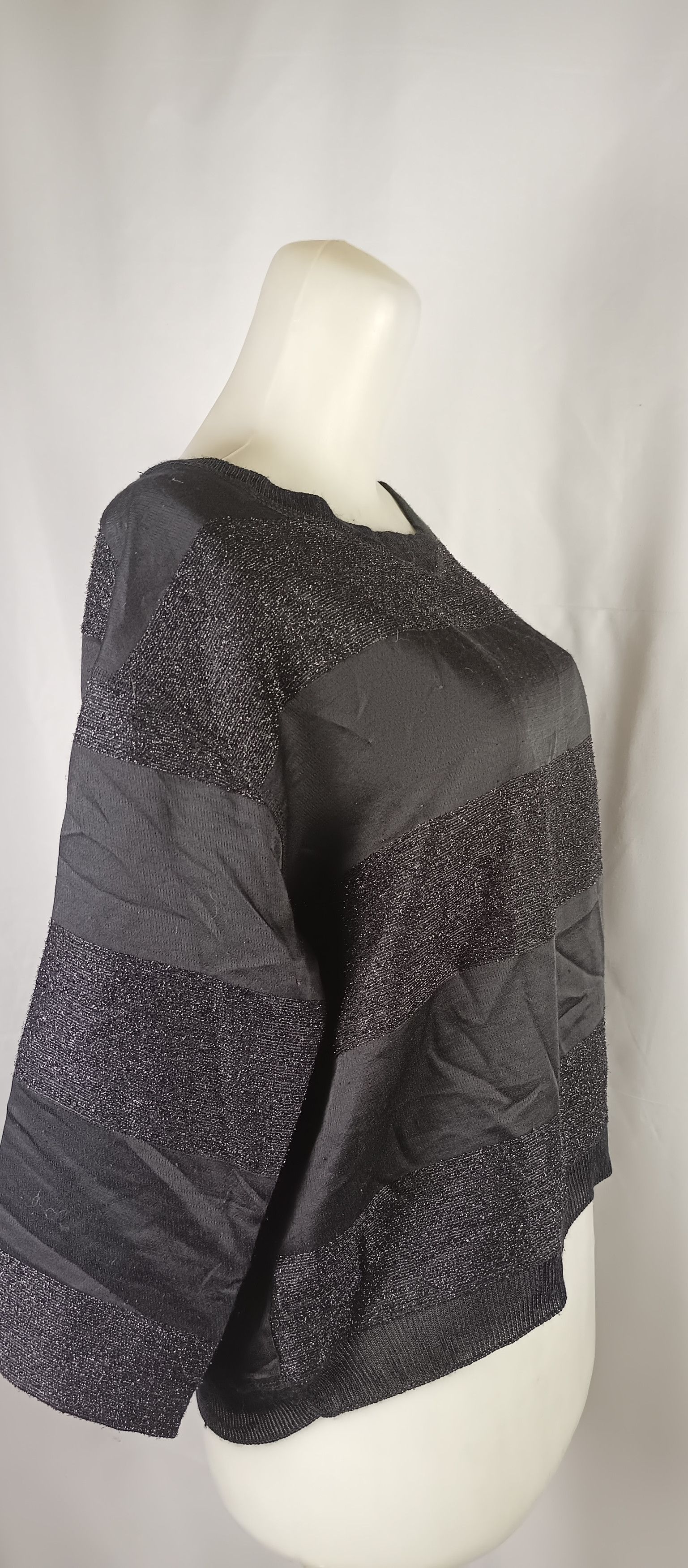 If Six Was Nine × Zara ZARA Stripped Glitter Women's Black Knitted Neck Size US L / EU 52-54 / 3 - 19 Thumbnail