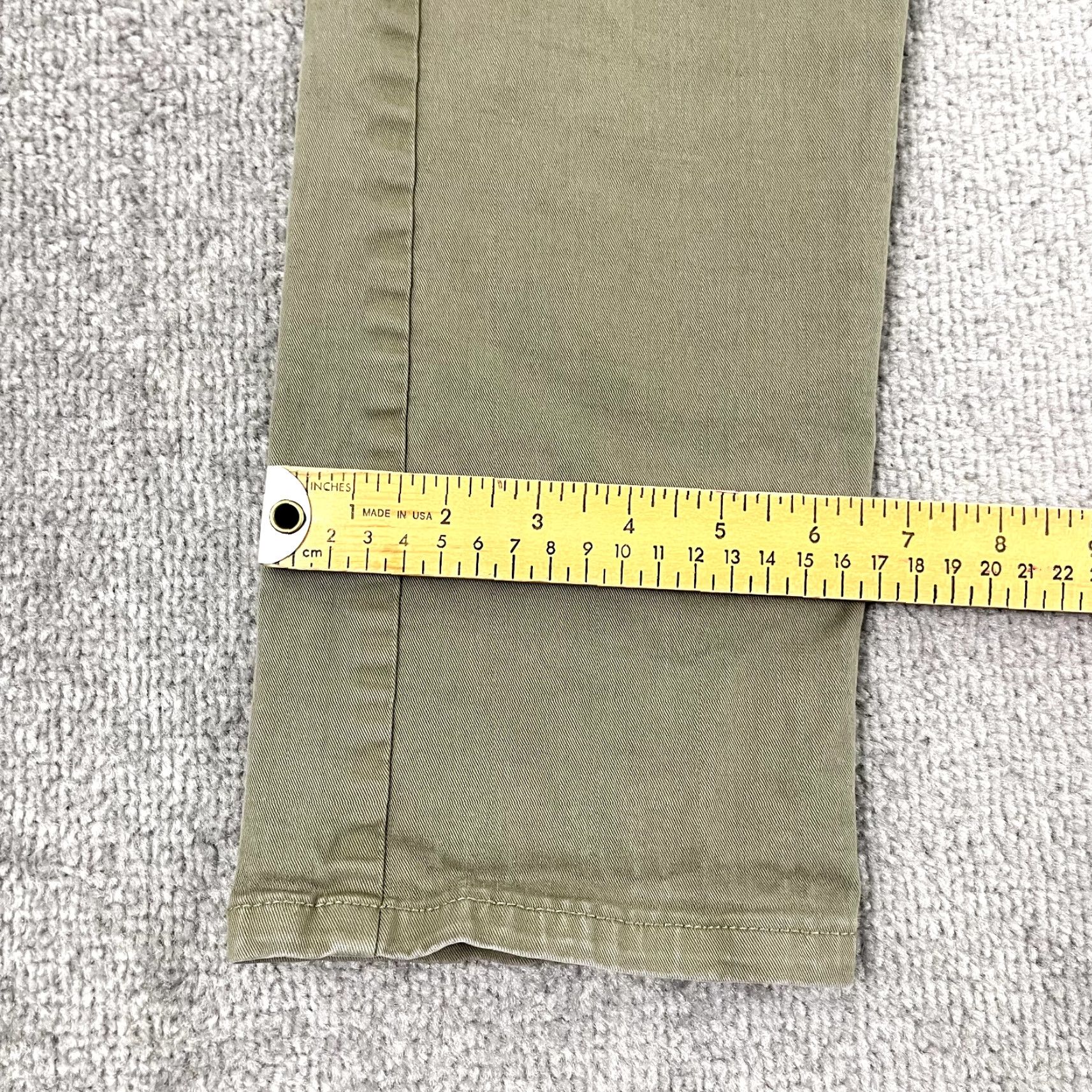 Olive FLINT & TINDER Pants Mens 31x31 Slim Fit Washed Olive Green Chino Casual Travel Size US 31 - 7 Thumbnail
