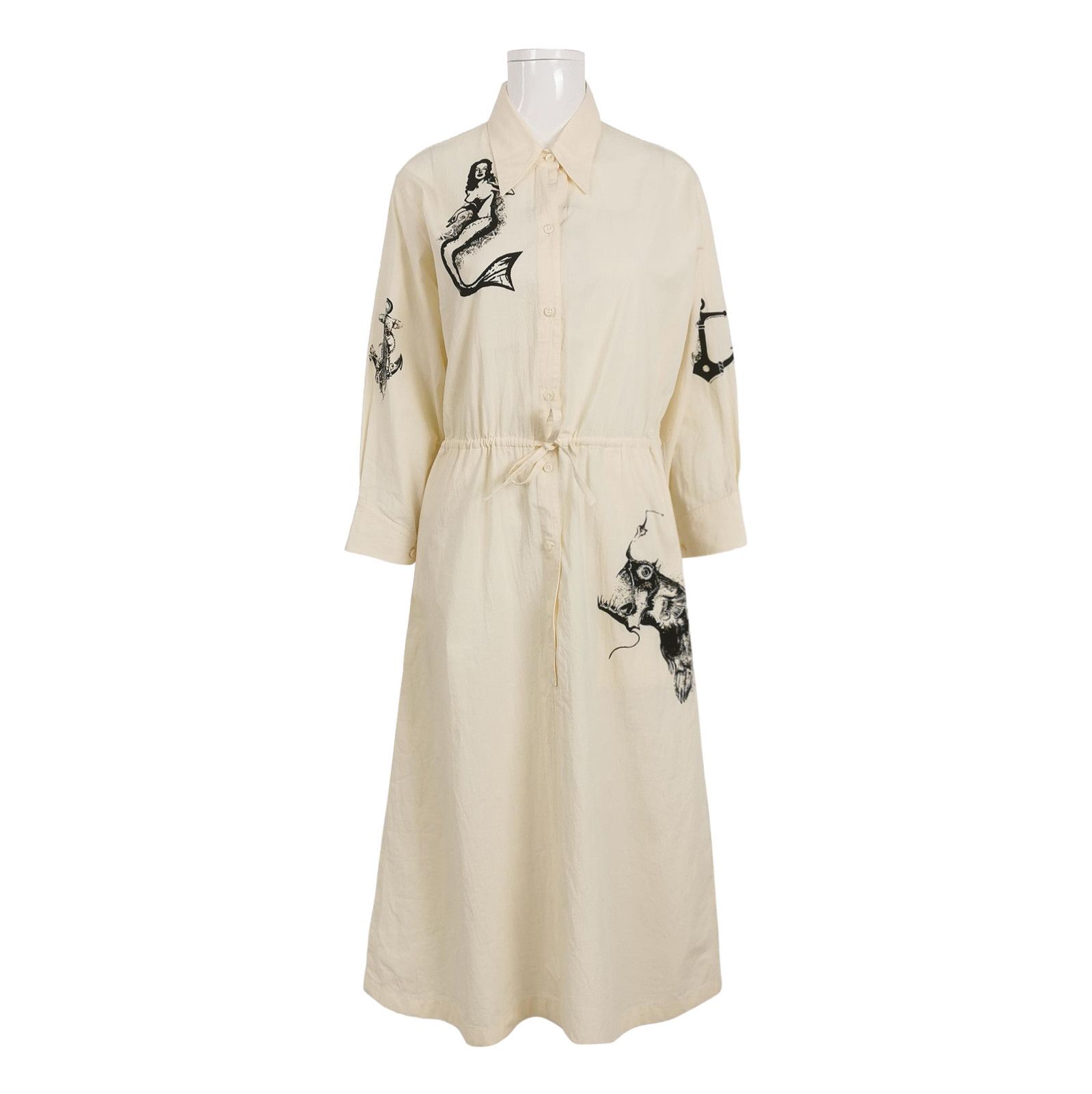 Prada Prada Cotton Patterned Printed Dress for Women 0089 Size S / US 4 / IT 40 - 1 Thumbnail