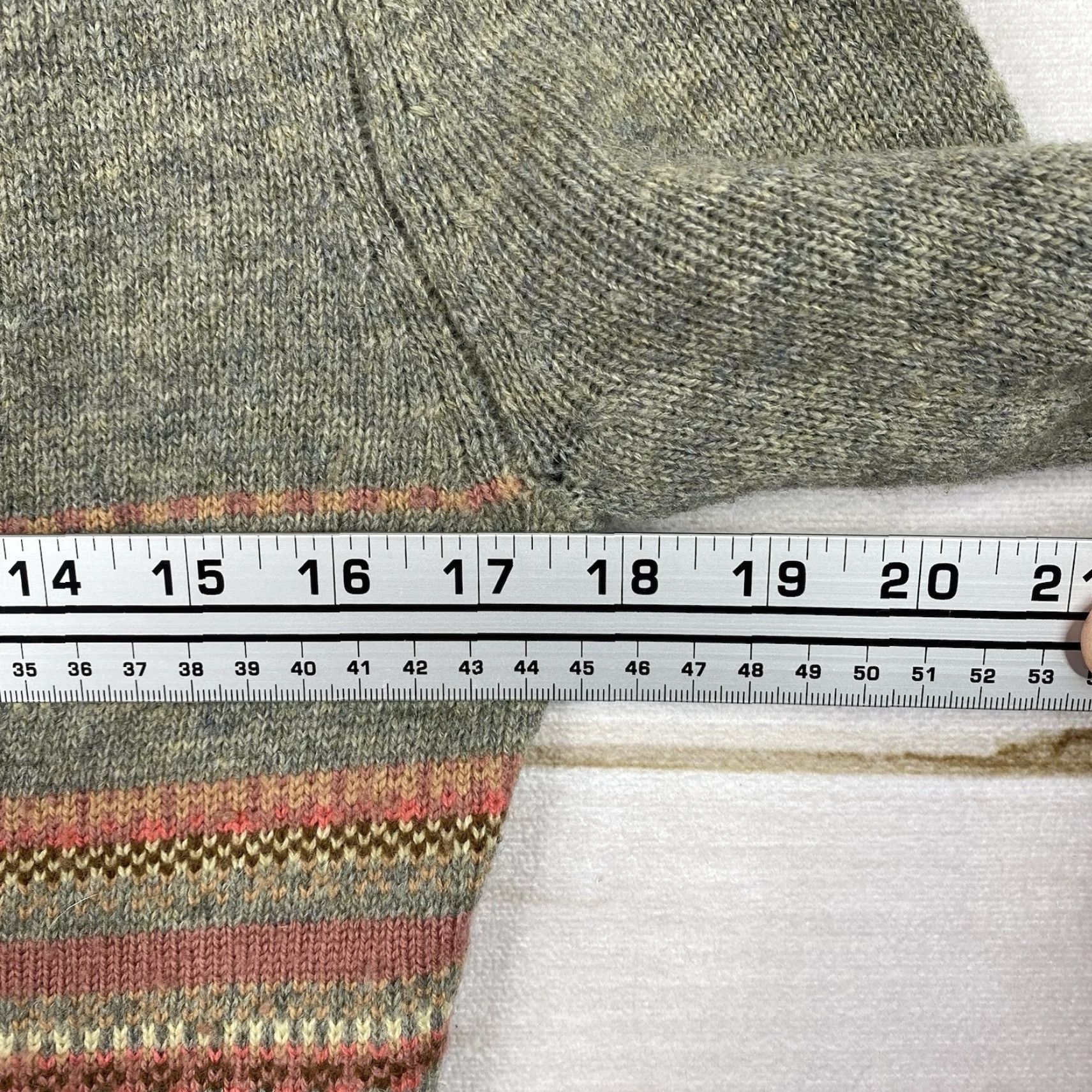 Vintage Garnet Hill Cardigan Women XS Green Stripe Wool Button Cropped Sweater Knit Size XS / US 0-2 / IT 36-38 - 7 Thumbnail