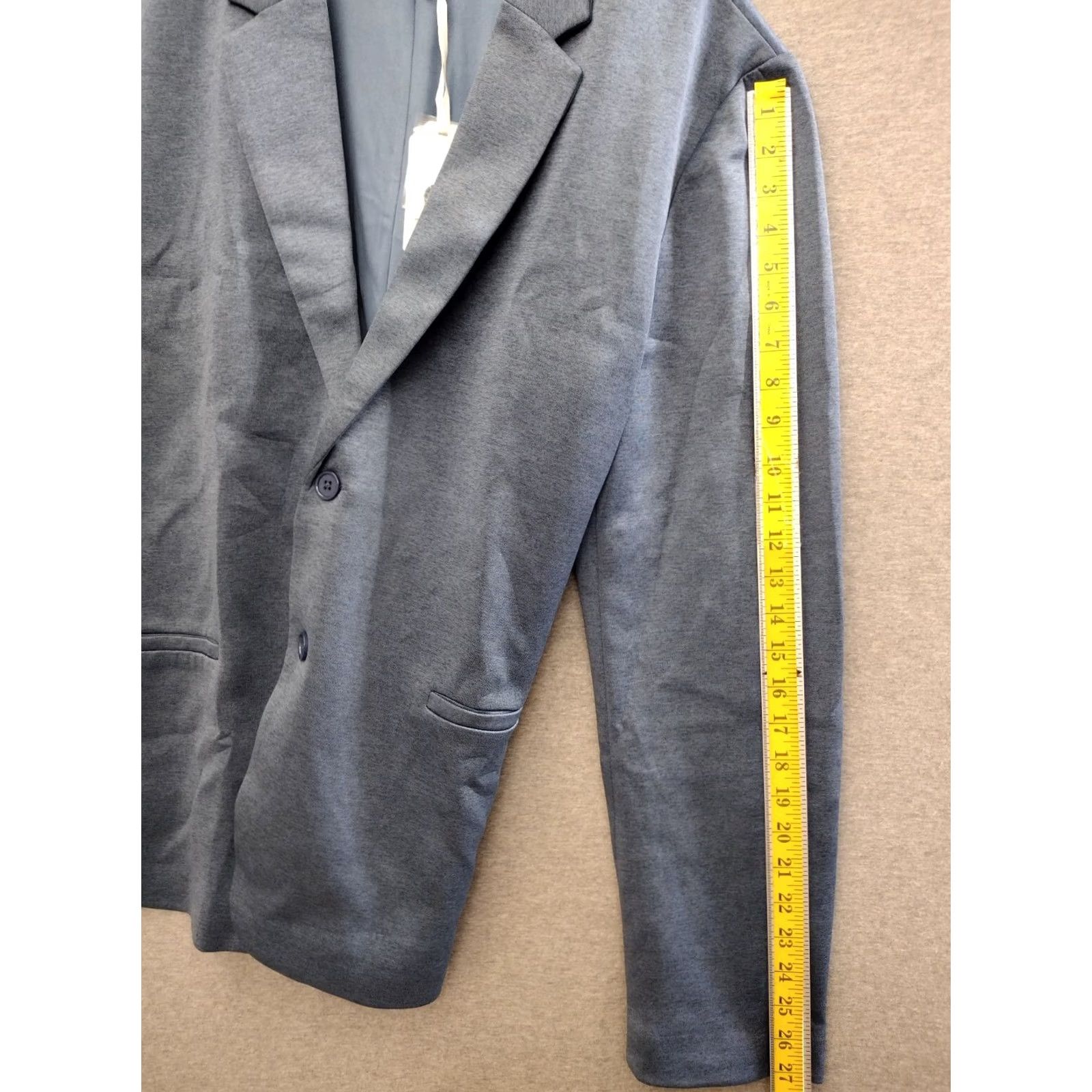 Vintage Stylus X LaDarius Campbell Lightweight Jacket Blazer Heather Blue XL Men Blazer Solid 23 Chest Regular Front Two-Button Size 46R - 7 Thumbnail
