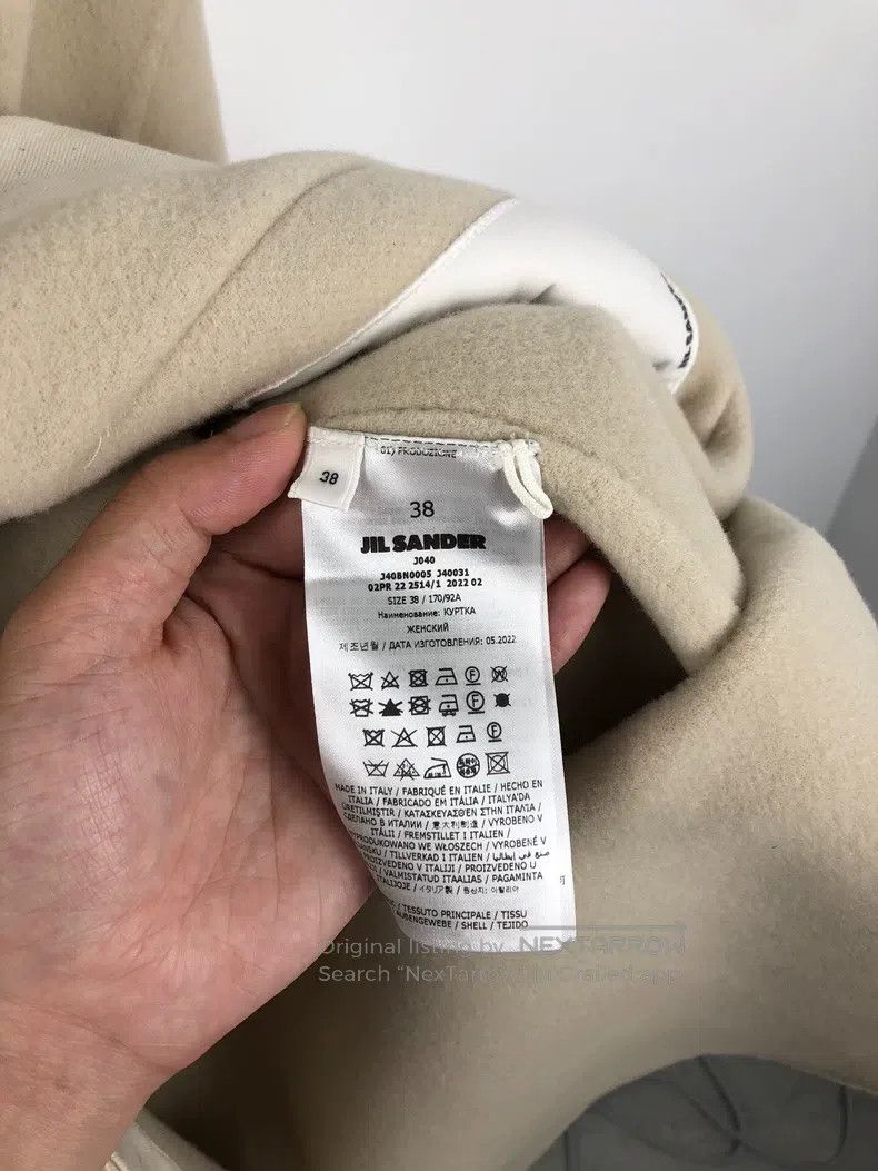 Jil Sander Jil Sander size 38 Khaki Embroidered Logo Wool Coat Size M / US 6-8 / IT 42-44 - 5 Thumbnail