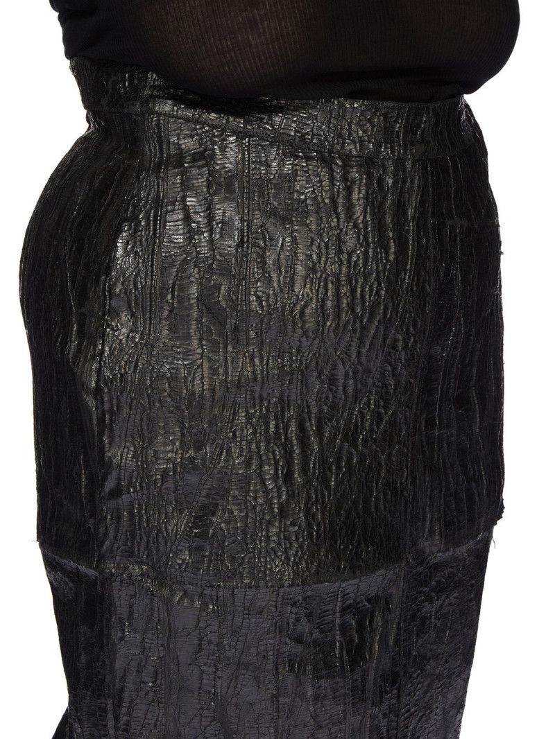 Rick Owens o1y0126 Denim Maxi Skirt in Black Size 26" / US 2 / IT 38 - 4 Thumbnail