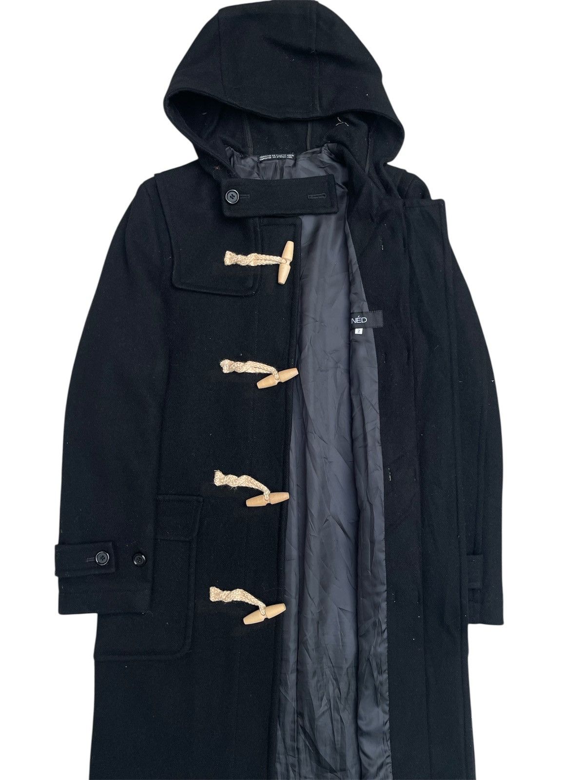 Yohji Yamamoto Ined Yohji Yamamoto Hooded Duffle Coat Toggle Fastening Size US M / EU 48-50 / 2 - 3 Thumbnail