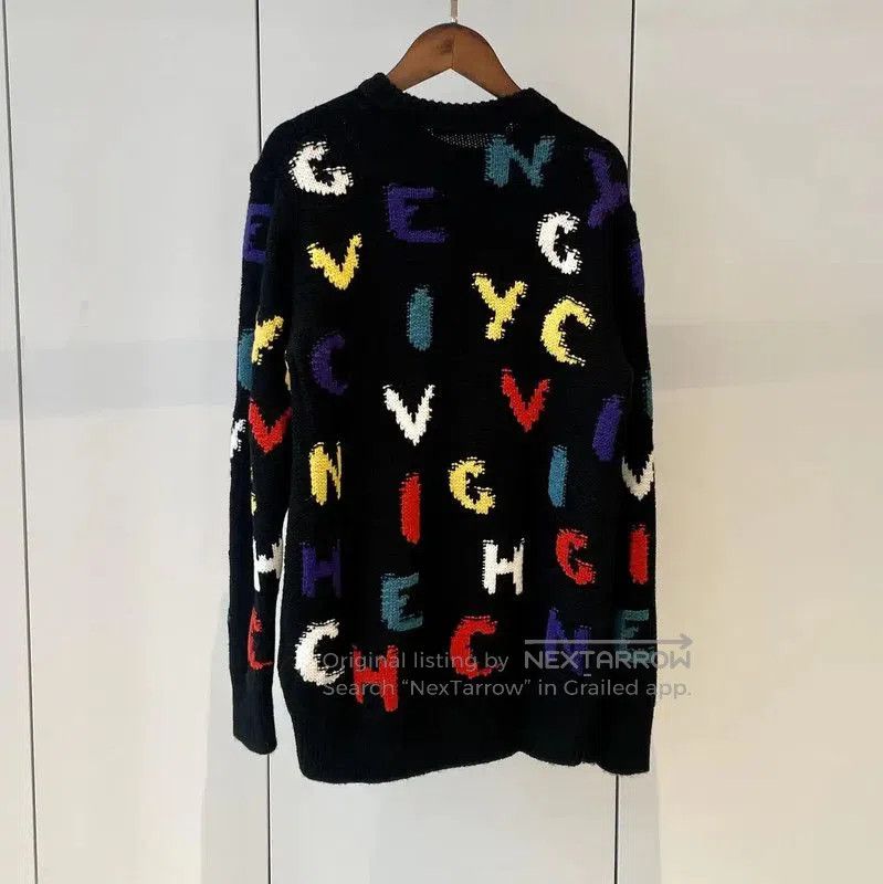 Givenchy Givenchy Black Wool Knit Sweater with Colorful Letters . Size XS / US 0-2 / IT 36-38 - 4 Thumbnail