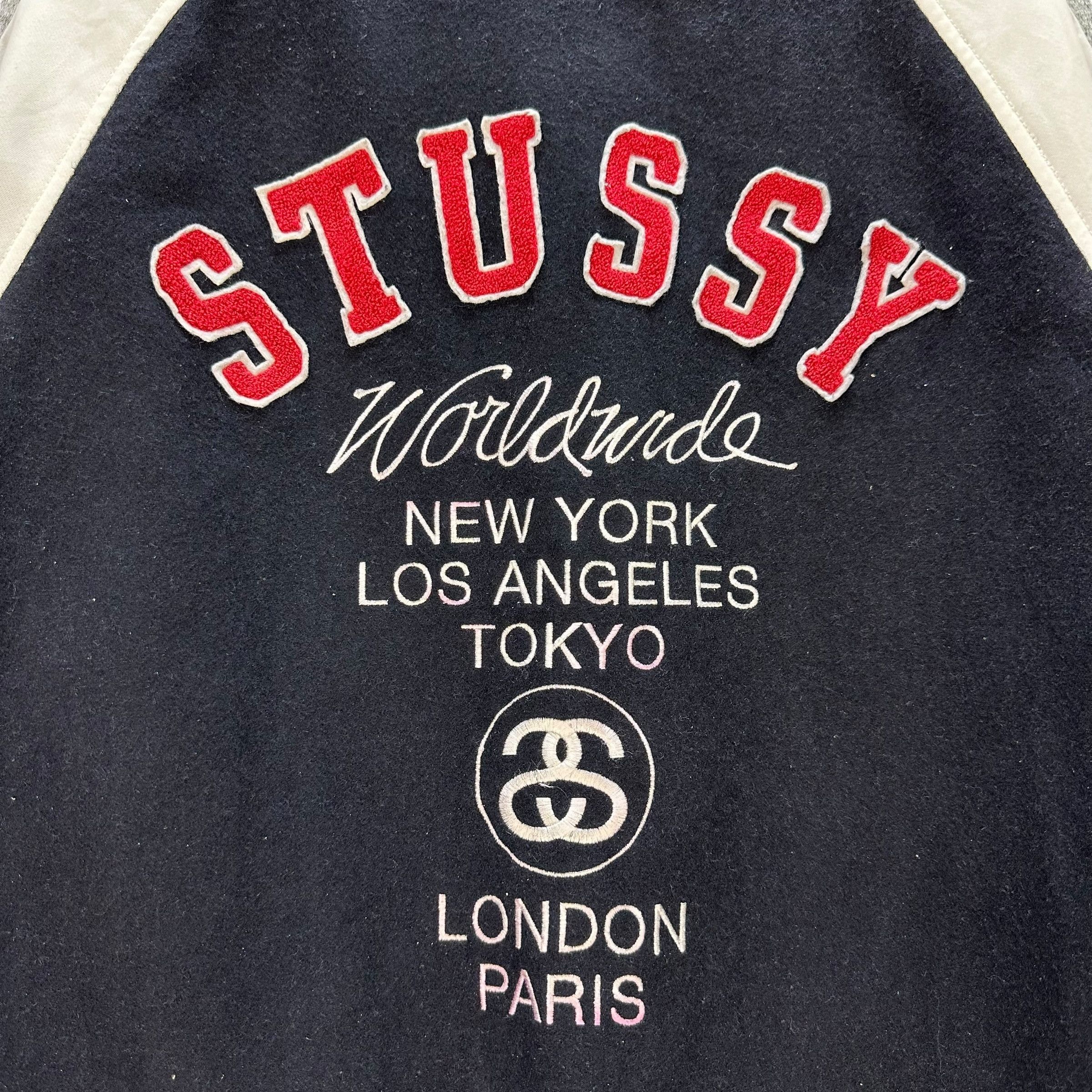 Stussy STUSSY World Wide Big Logo Varsity Jacket #A50-1173 Size US L / EU 52-54 / 3 - 2 Thumbnail