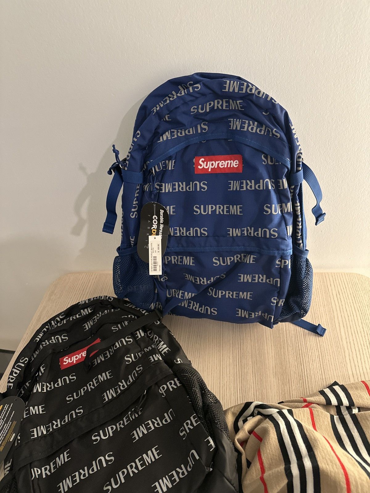 Supreme FW16 Supreme 3M Reflective Repeat Backpack Black Size ONE SIZE - 6 Thumbnail
