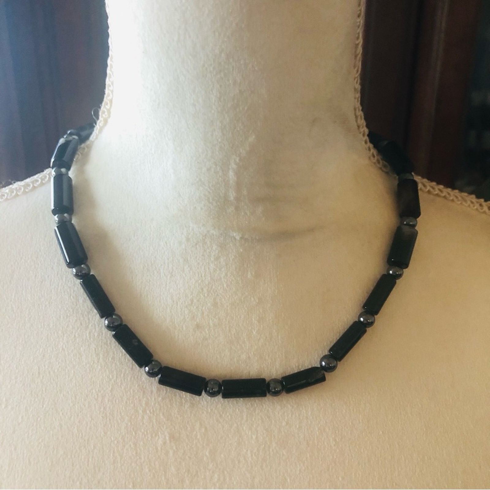 Handmade Handcrafted orca agate necklace and earring set Size ONE SIZE - 3 Thumbnail