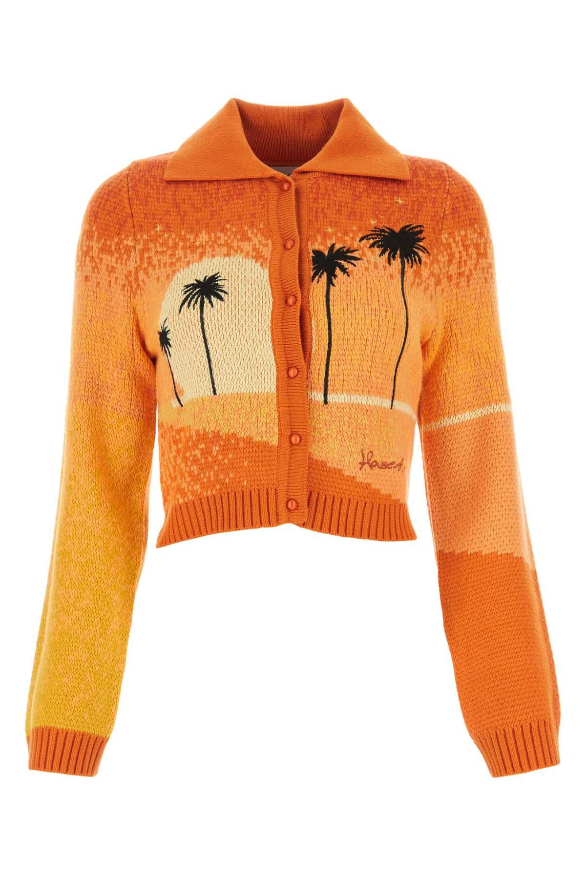 image of House Of Sunny Embroidered Acrylic Golden Hour Cardigan in Printed, Women's (Size Small)