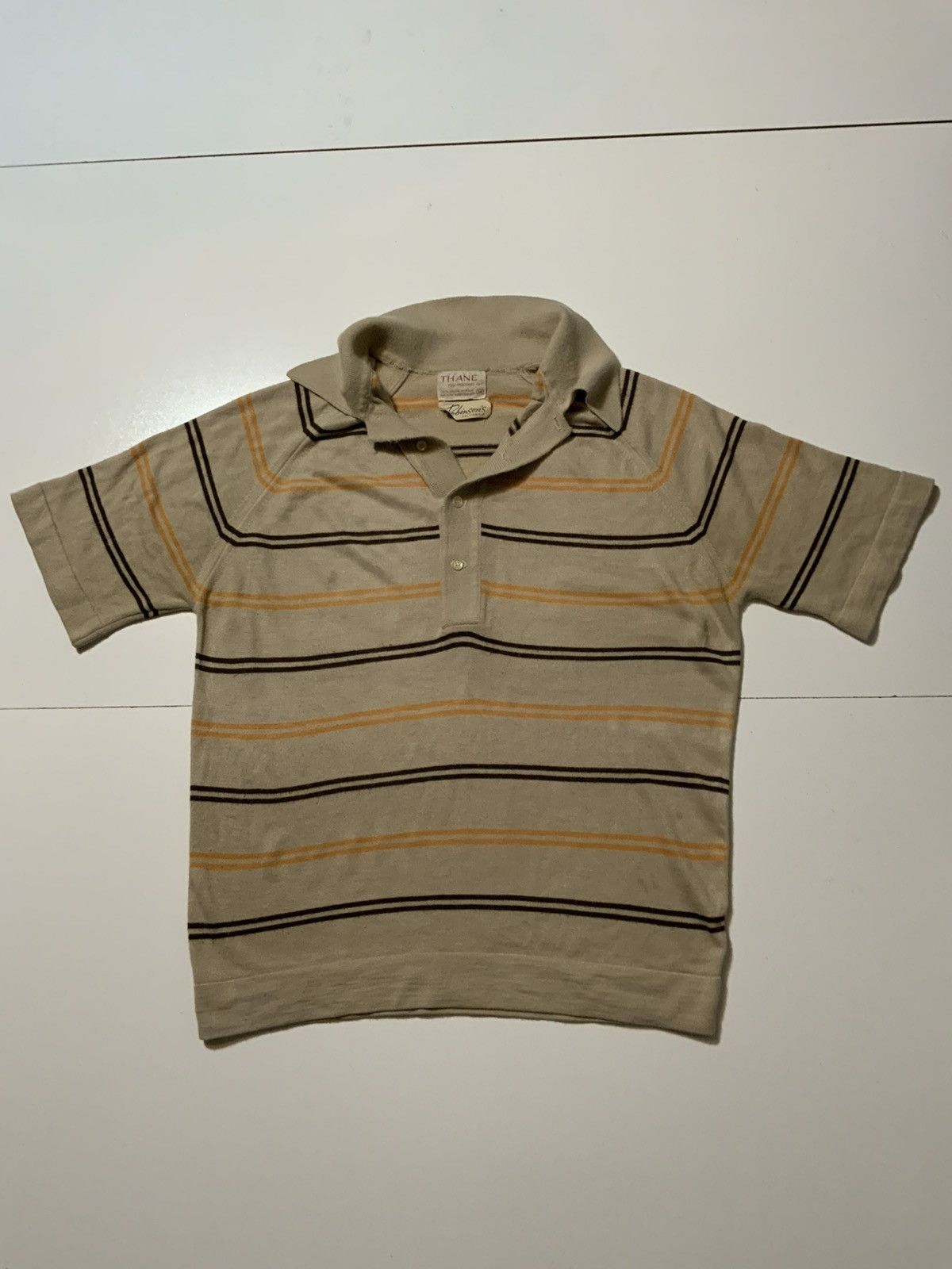 Vintage Vintage 60s Thane Robinsons California S/S Polo Stripe Shirt Size US M / EU 48-50 / 2 - 1 Thumbnail