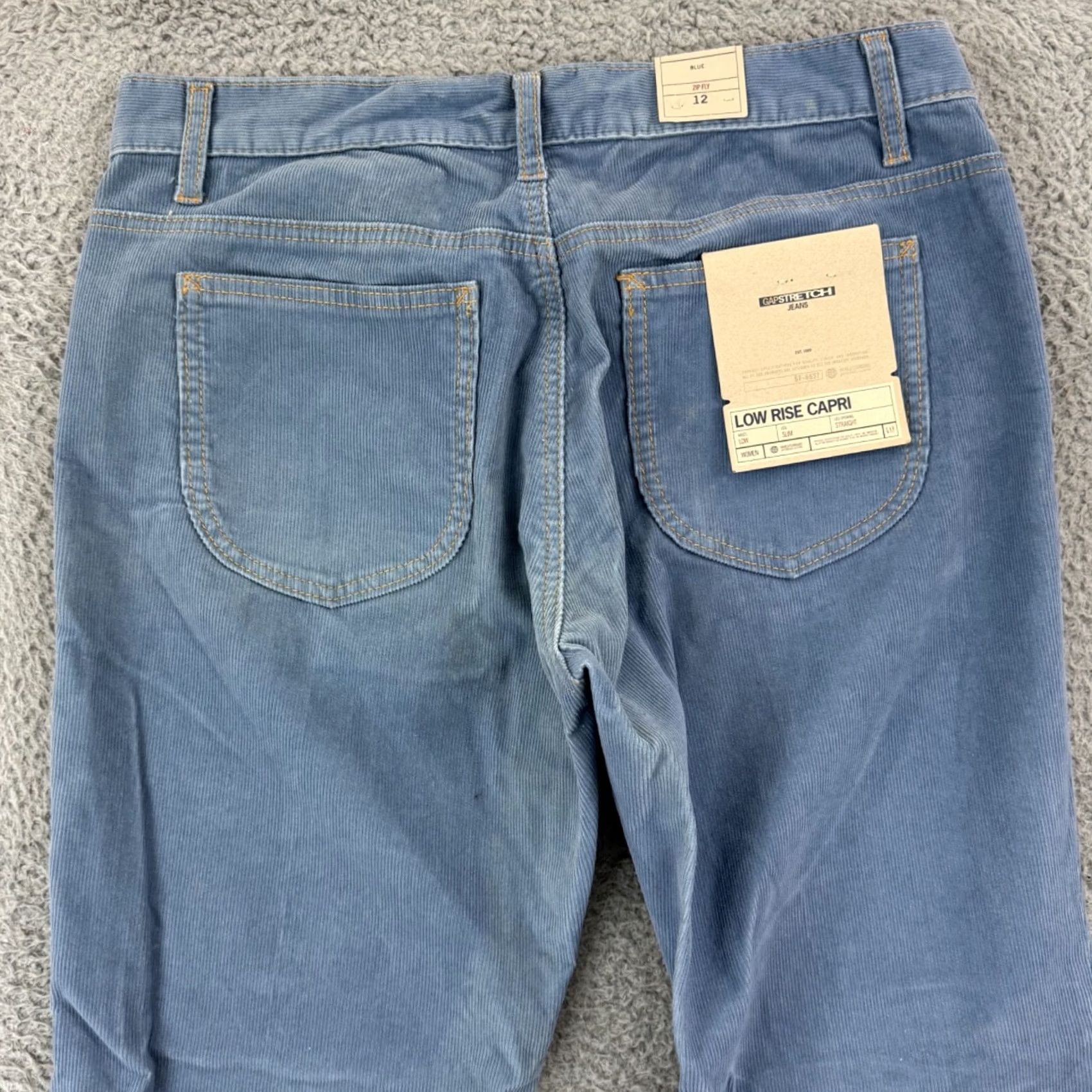 Gap VINTAGE Gap Pants Womens 12 Blue Corduroy Low Rise Capri Straight Slim Y2K NWT Size 34" / US 12 / IT 48 - 7 Thumbnail