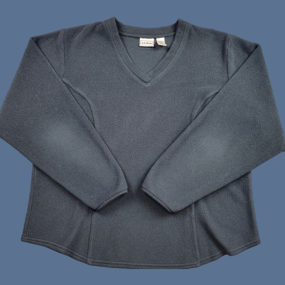 Vintage LL Bean Pullover Womens Large Fleece V Neck Long Sleeve Warm Outdoors Hiking Size L / US 10 / IT 46 - 1 Thumbnail