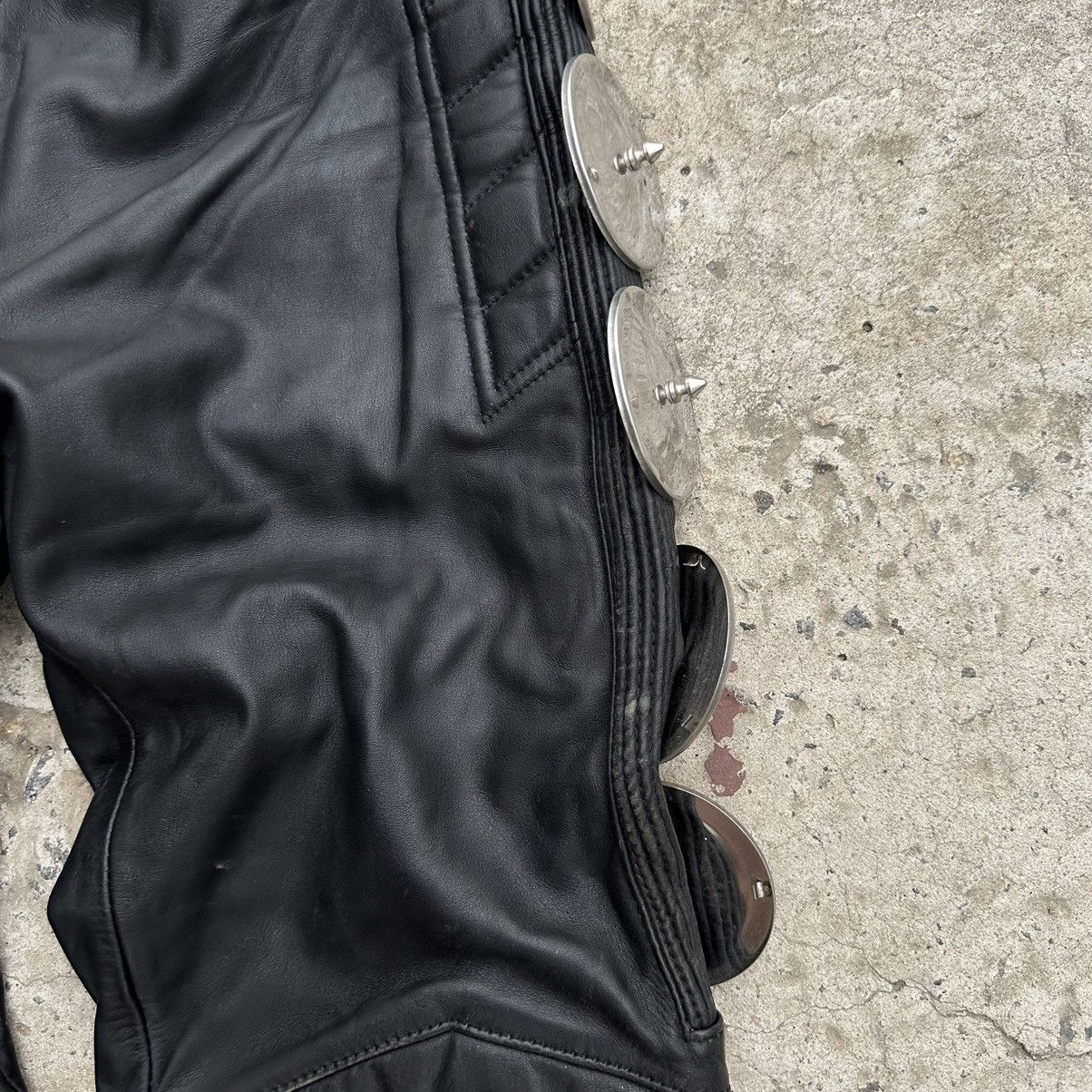 Leather Vintage Moto Leather Pants Size 52 Style USA 00s Y2K Size US 36 / EU 52 - 6 Thumbnail