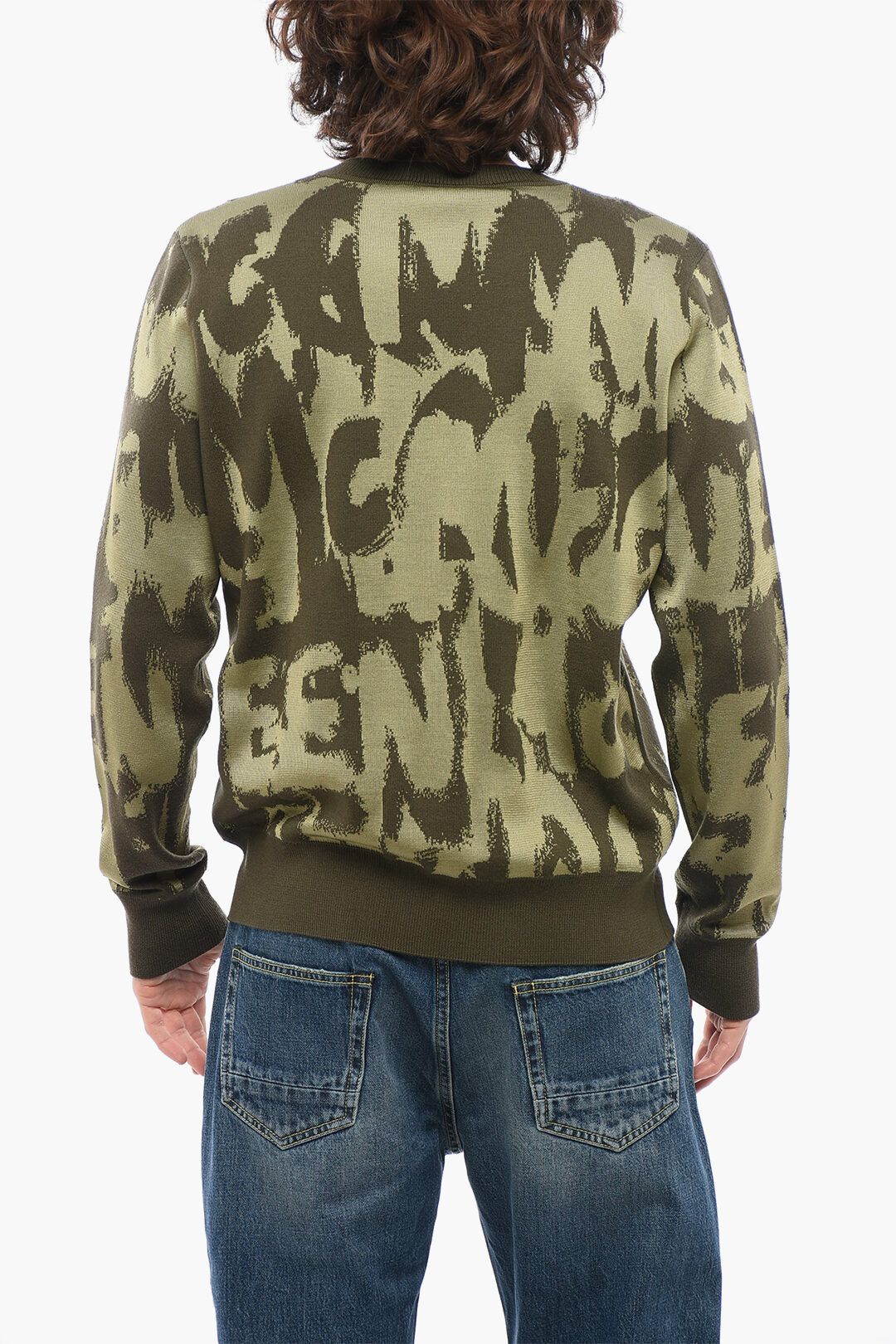 Alexander McQueen og1mm0925 Crewneck Wool Blend Sweater in Military Green Size US M / EU 48-50 / 2 - 2 Thumbnail