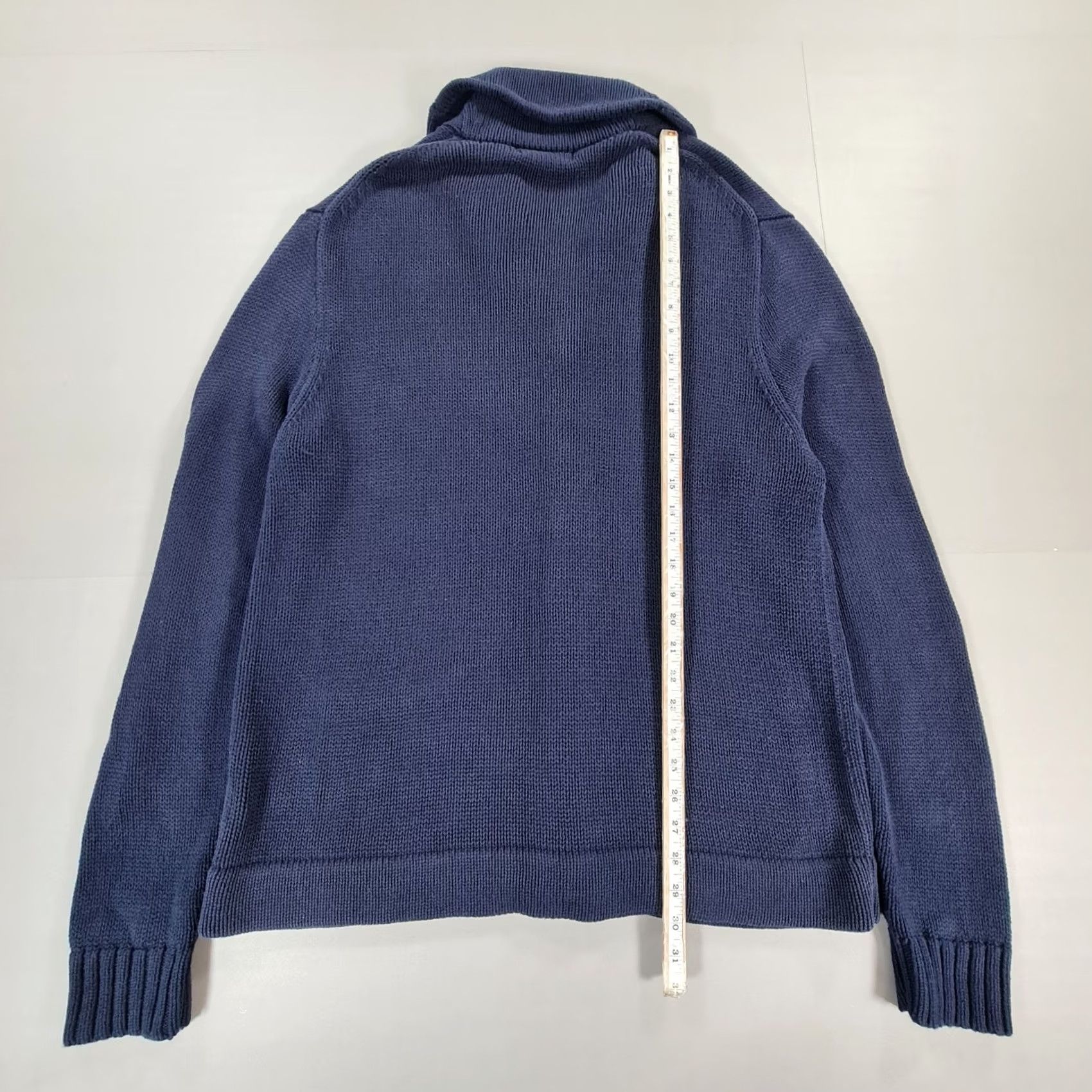 Polo Ralph Lauren Polo Ralph Lauren Cardigan Mens Navy Blue XL Shawl Neck Heavyweight Cotton Jumper Pockets Size US XL / EU 56 / 4 - 6 Thumbnail