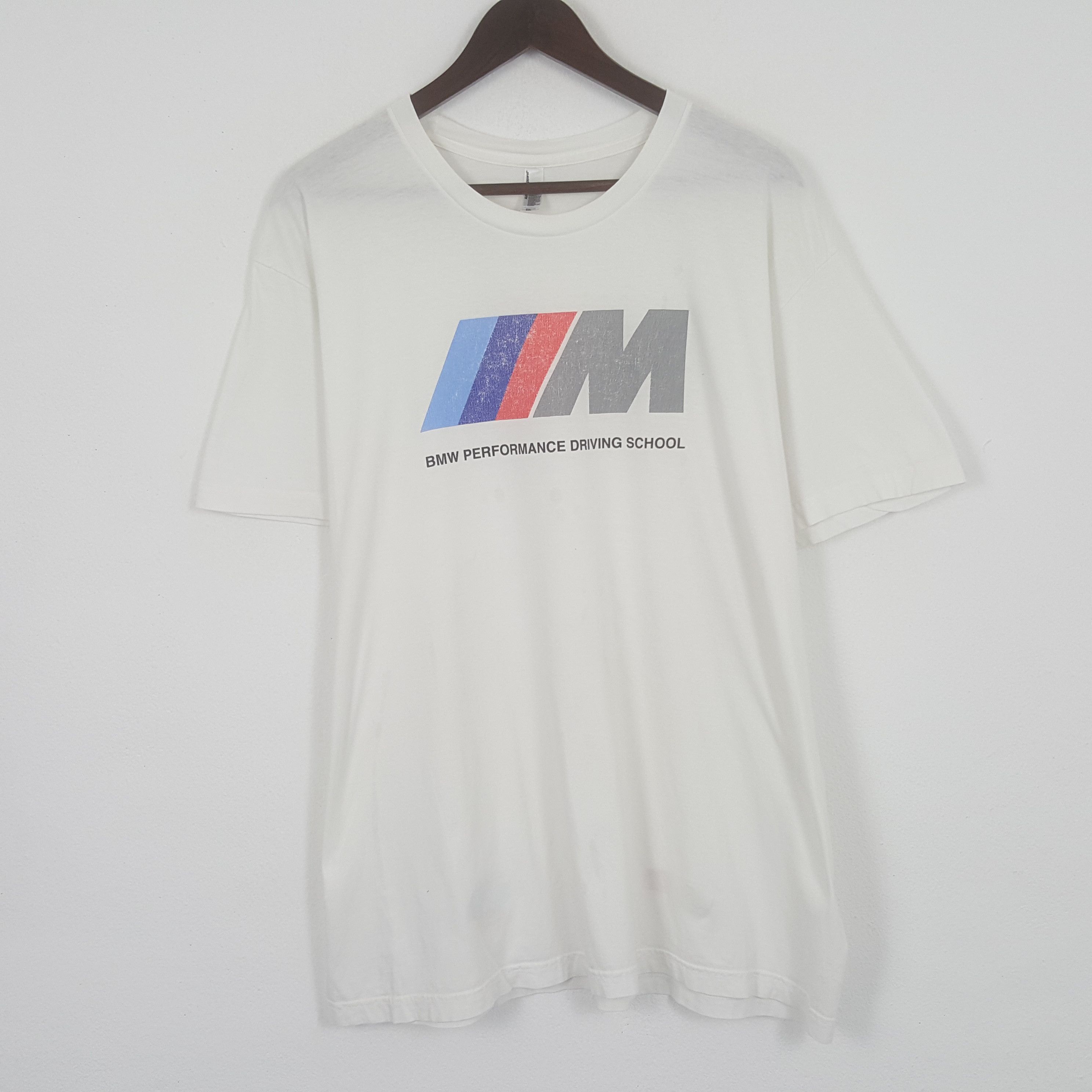 image of American Apparel x Bmw Vintage Bmw Performance Driving School Tshirt in White, Men's (Size XL)