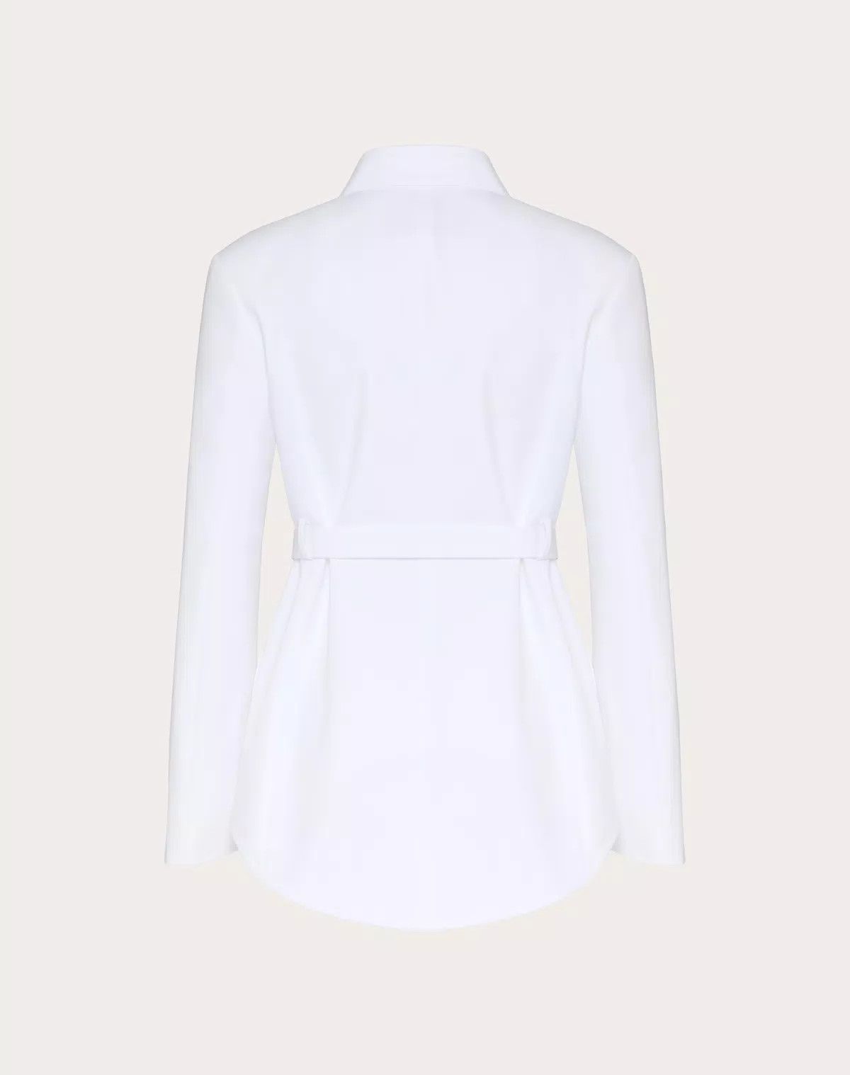 Valentino o1s1wg110625 Compact Popeline Pea Coat in White Size XS / US 0-2 / IT 36-38 - 2 Thumbnail