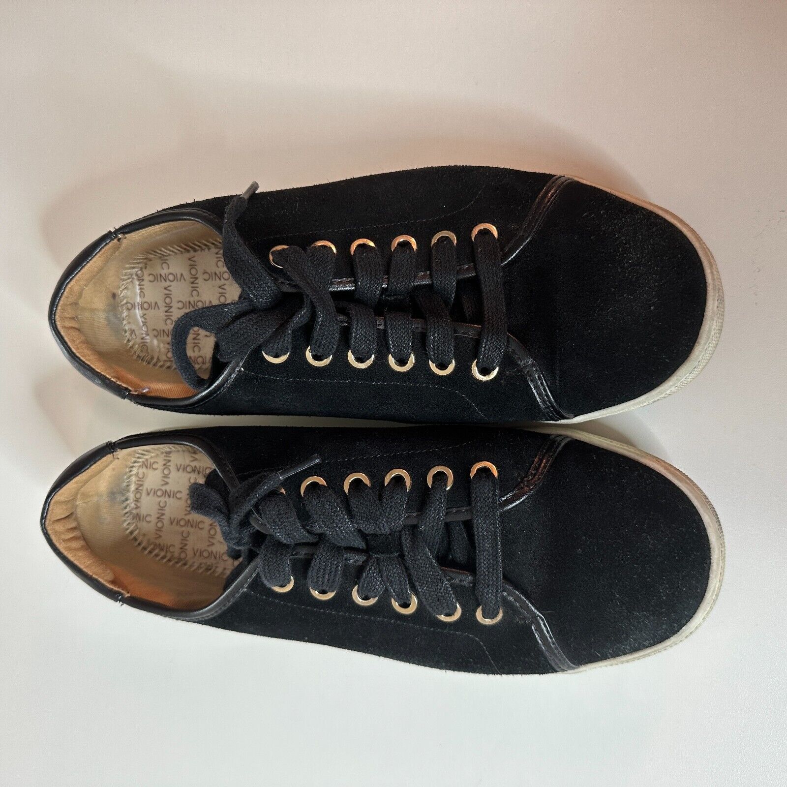 Vionic Vionic Sunny Brinley Black Suede White Trim Walking Shoe 8.5 Size US 8.5 / IT 38.5 - 9 Thumbnail