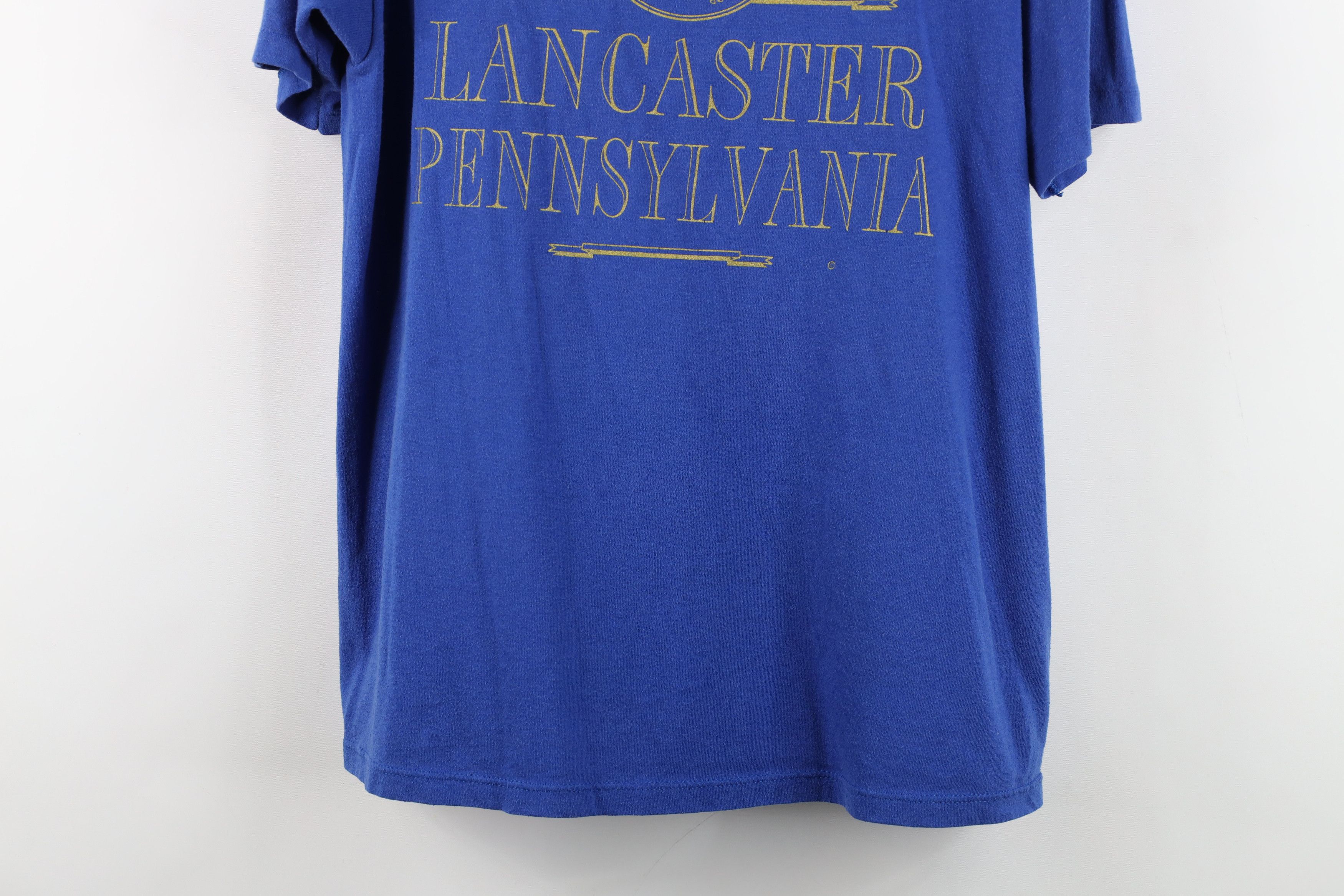 Vintage Vintage 90s Spell Lancaster Pennsylvania T-Shirt Blue USA Size US L / EU 52-54 / 3 - 3 Thumbnail