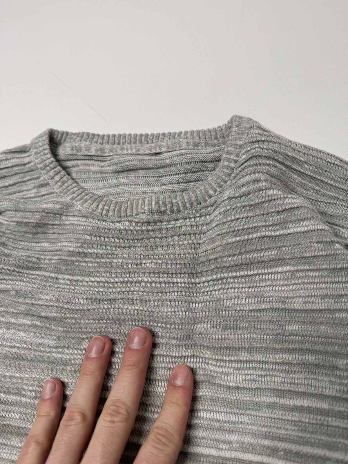 Vintage Vintage avant garde gray ribbed sweater knit swag if6was9 Size US S / EU 44-46 / 1 - 4 Thumbnail