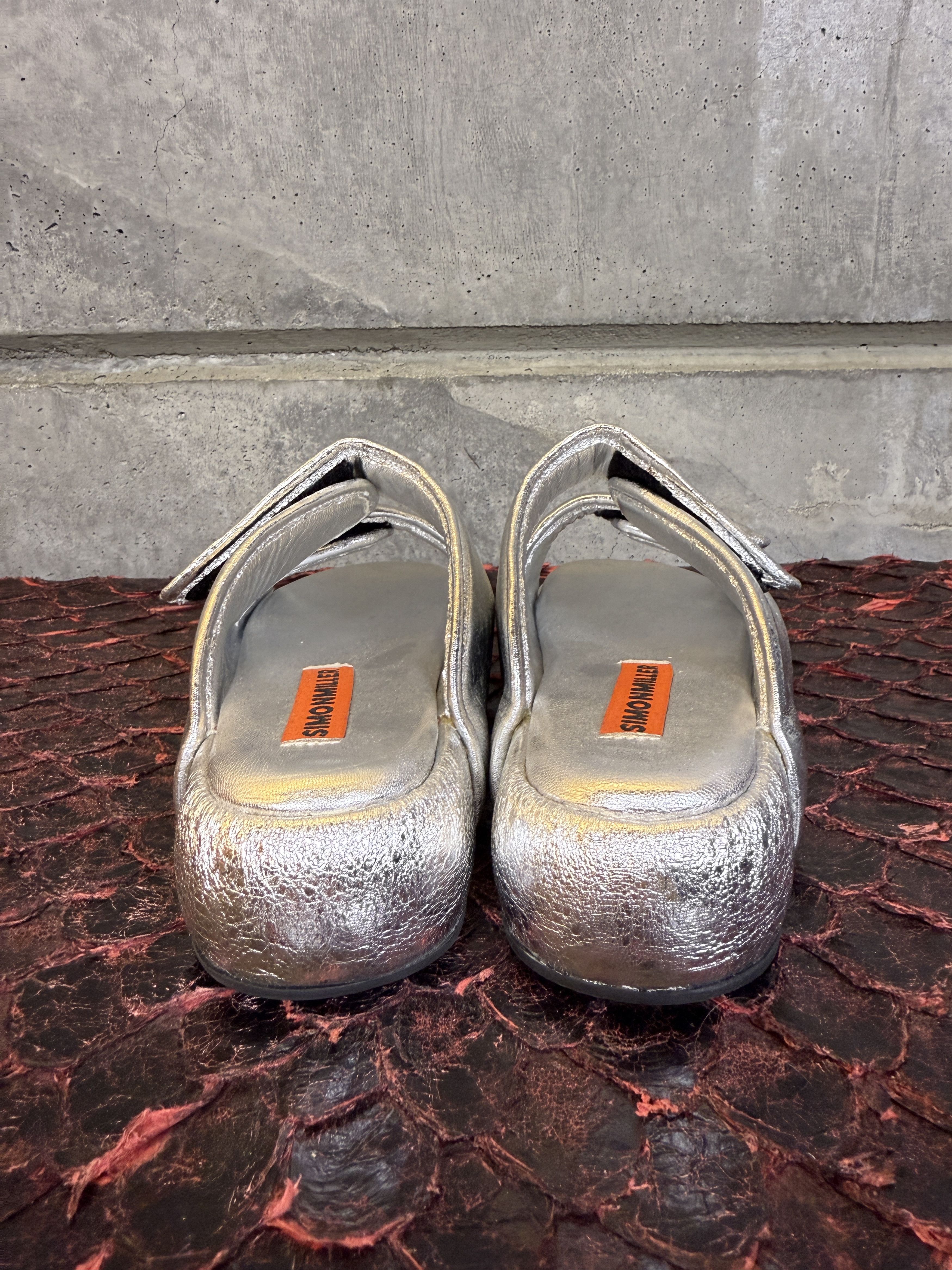 Simon Miller Simon Miller Cro Metallic Dual-Grip Slide Sandals Size US 6 / IT 36 - 11 Thumbnail