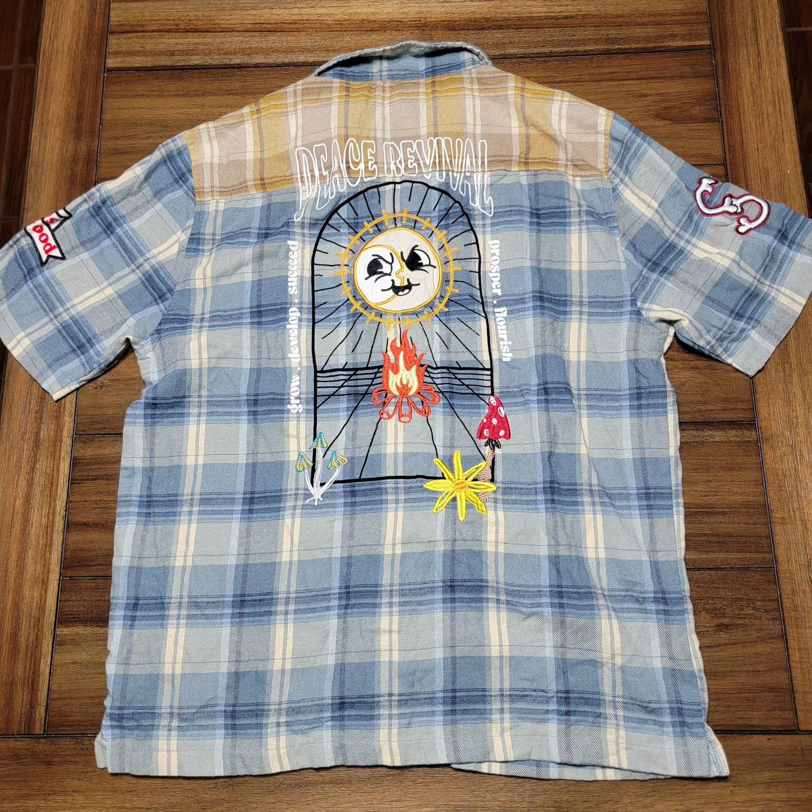 Smoke Rise Smoke Rise Plaid Full Button Shirt w/Embroidery - Size Large Size L / US 10 / IT 46 - 6 Thumbnail