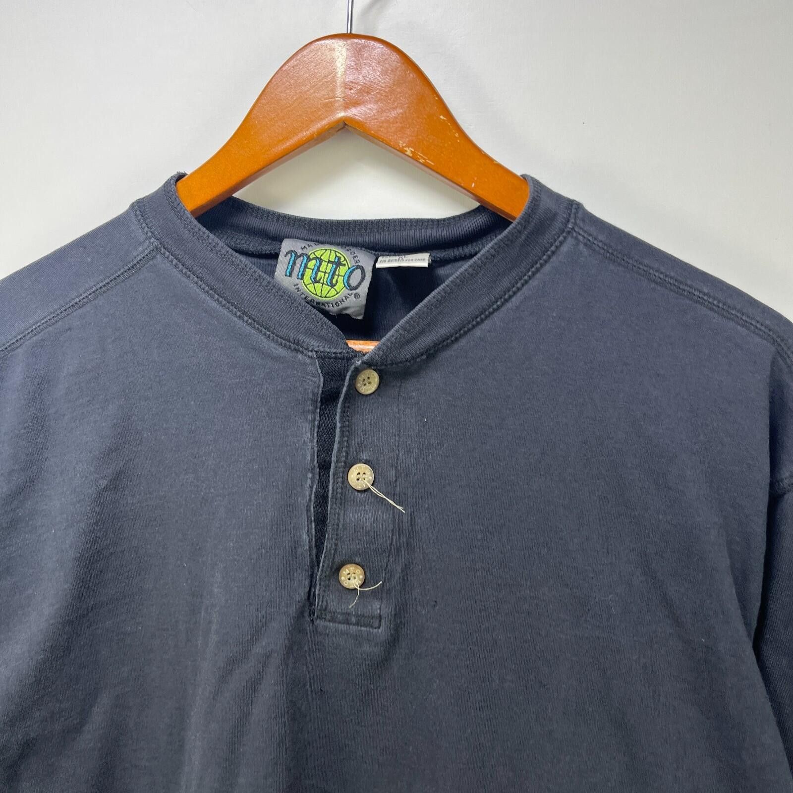 Vintage Vintage 90s Sun Faded Blank Henley Long Sleeve Shirt XL Size US XL / EU 56 / 4 - 2 Thumbnail