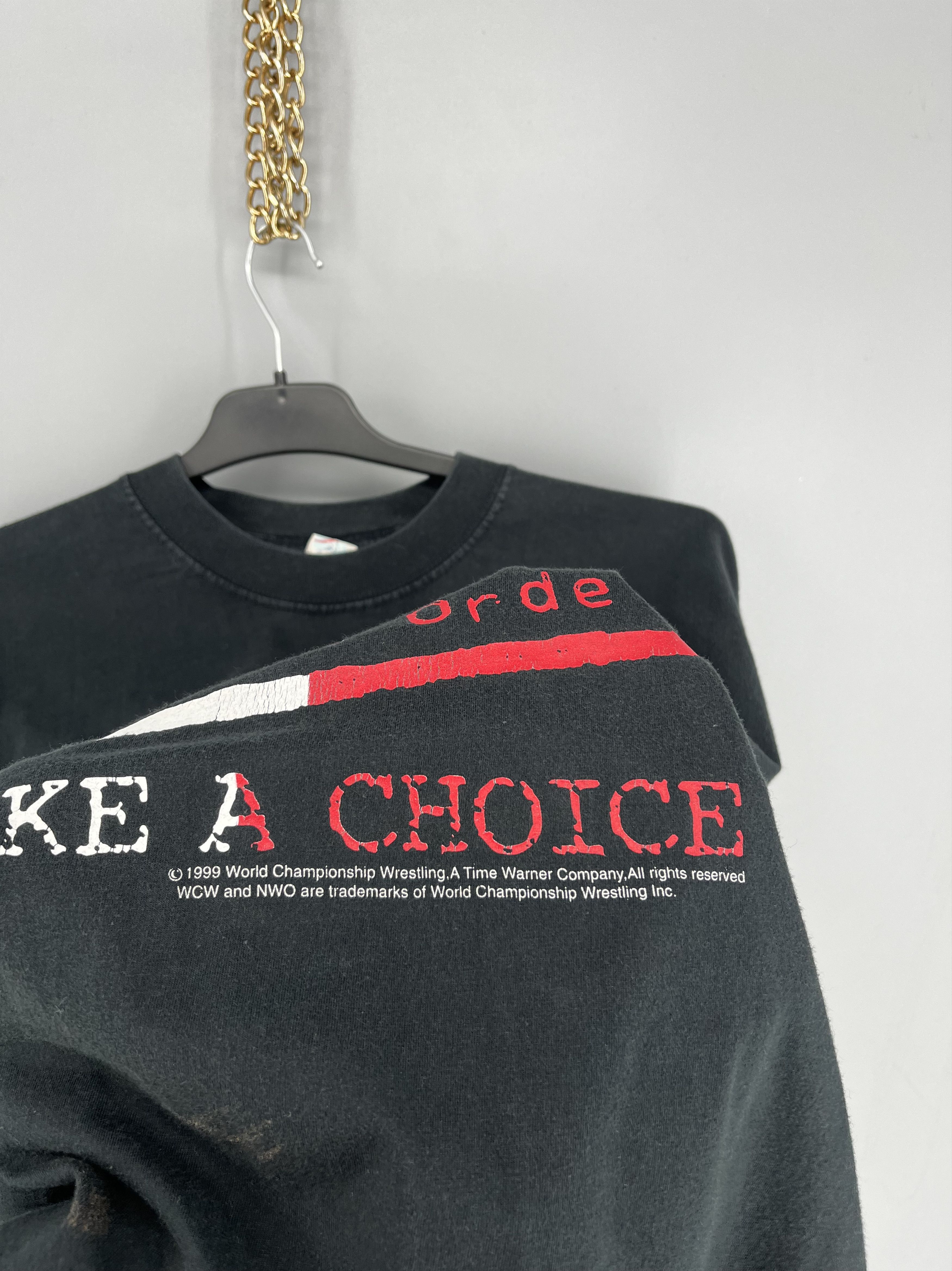 WWE WCW nWo Make A Choice T-shirt Men’s size Medium black &white Size US M / EU 48-50 / 2 - 8 Thumbnail