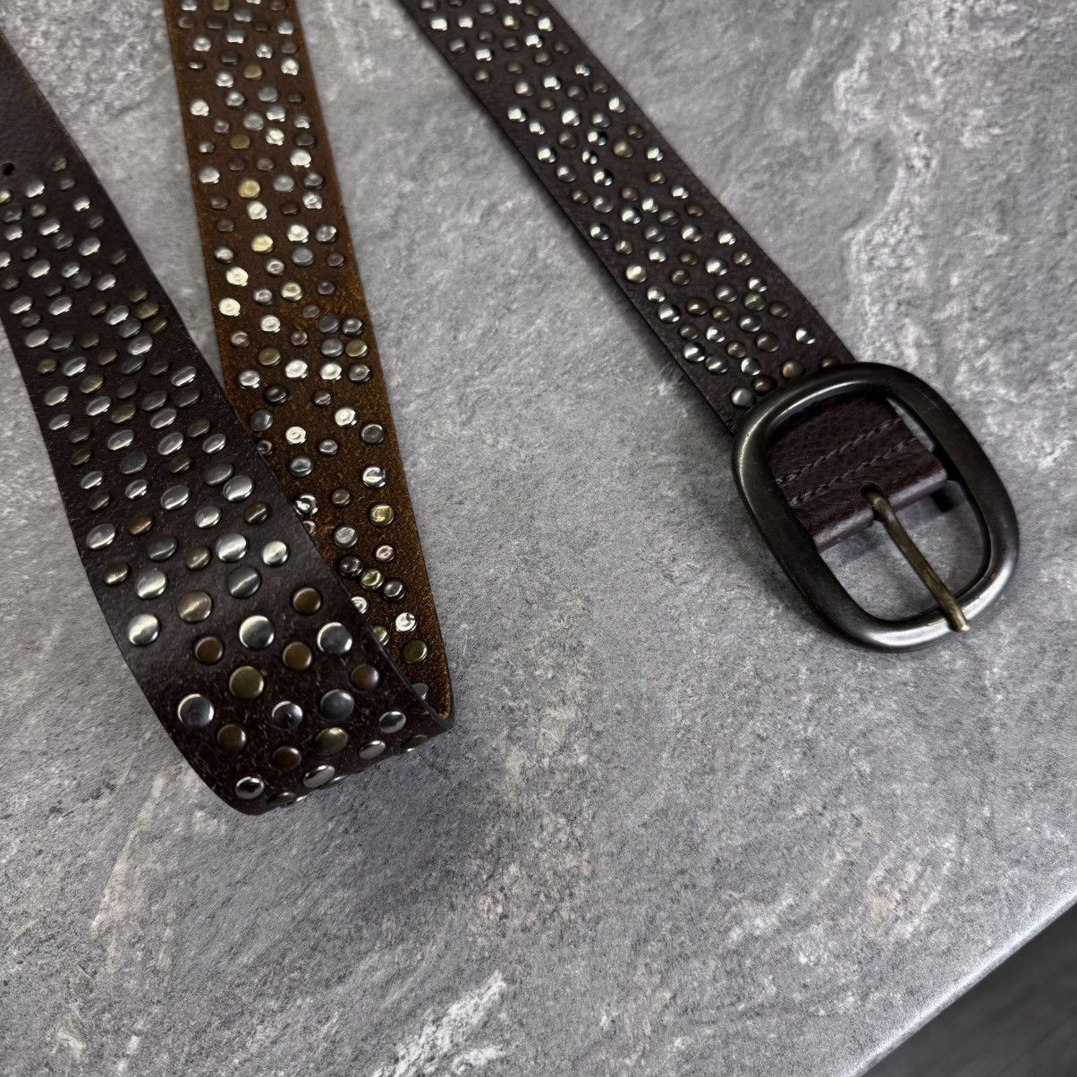 Hysteric Glamour Vintage Rhinestones Leather Belt Cowboy style metal logo y2k Size ONE SIZE - 2 Thumbnail