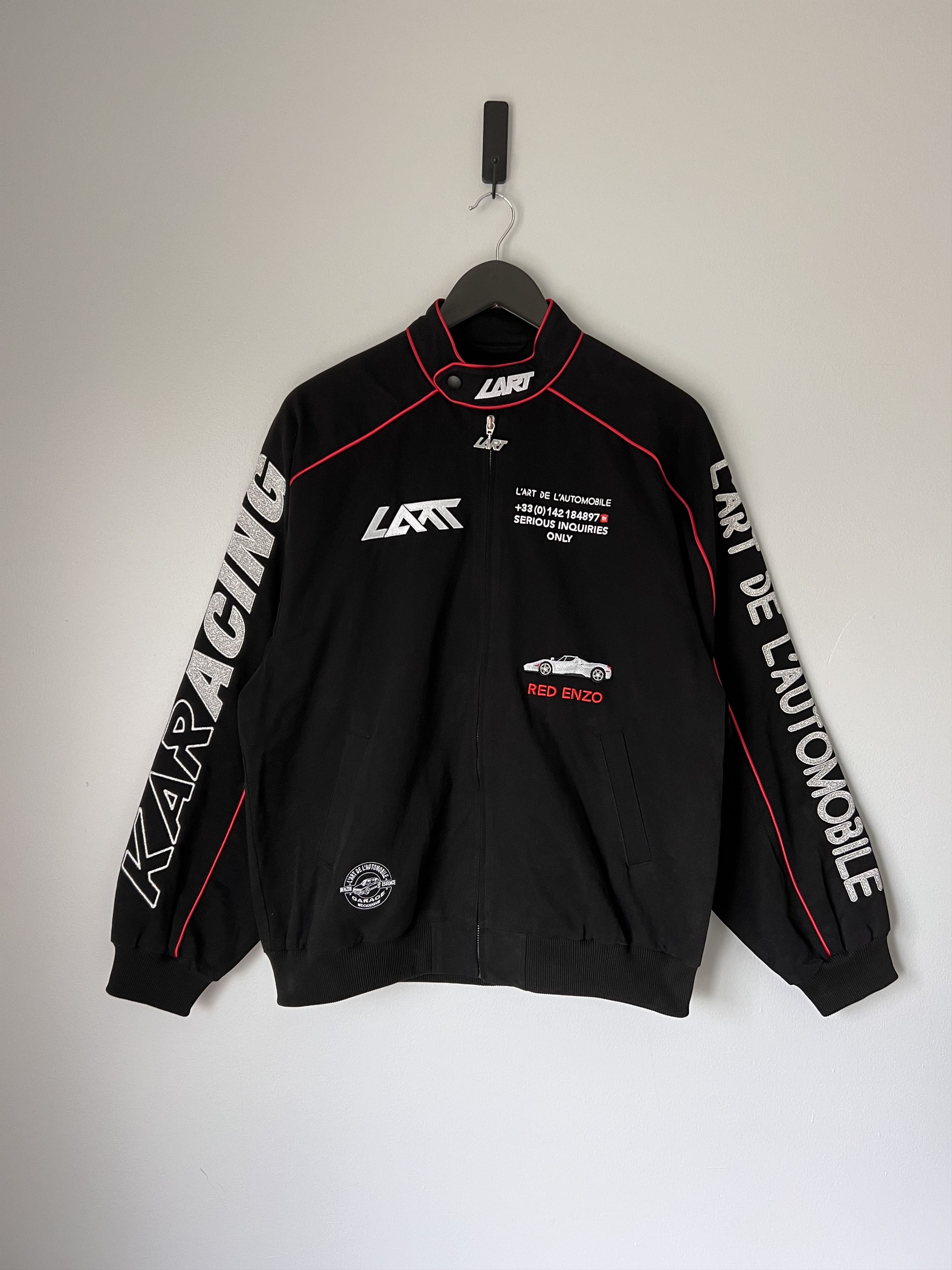 image of Kar L'art Red Enzo Karacing Racing Jacket In Black, Men's (Size Large)