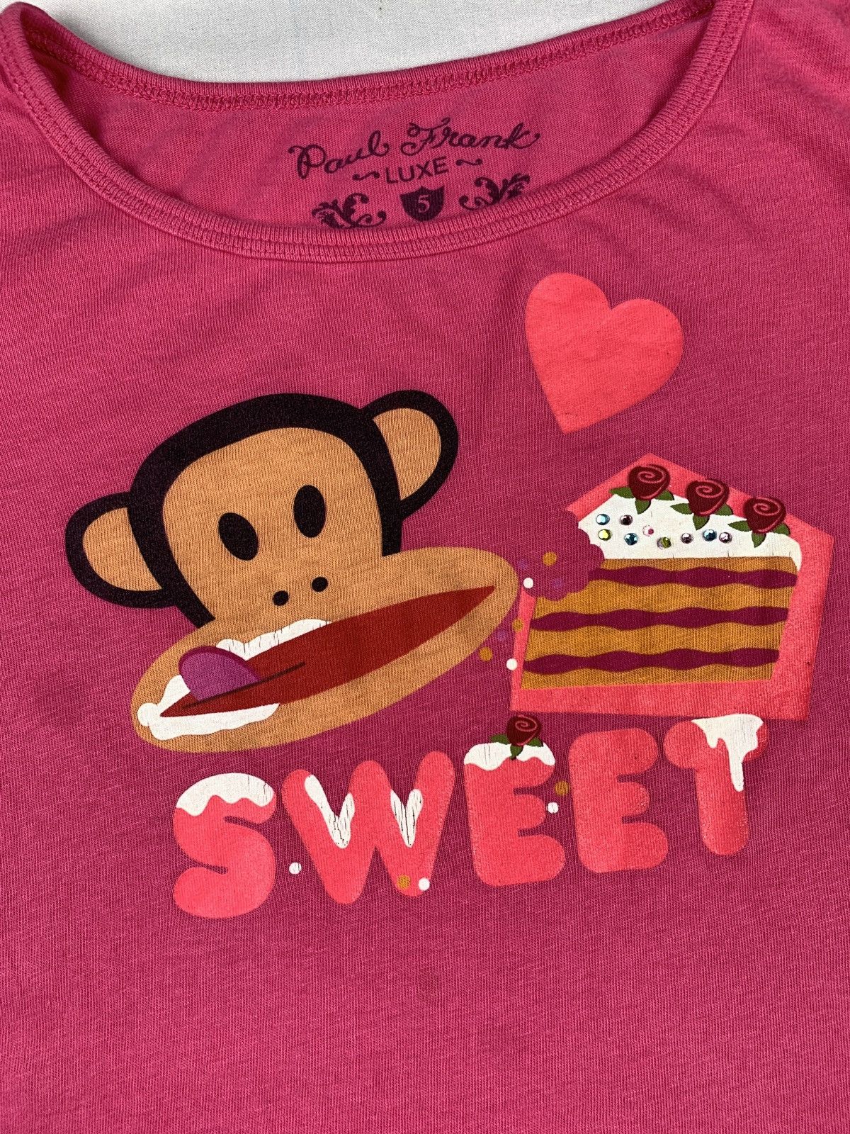 Paul Frank Paul Frank Pink Sweet Julius Love Longsleeve Baby Tee Size XS / US 0-2 / IT 36-38 - 4 Thumbnail