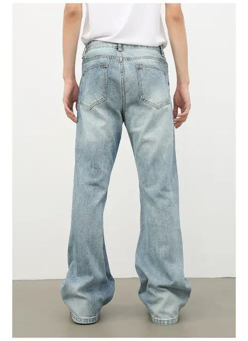 Japanese Brand High street retro washed loose flared jeans for men Size US 32 / EU 48 - 4 Thumbnail